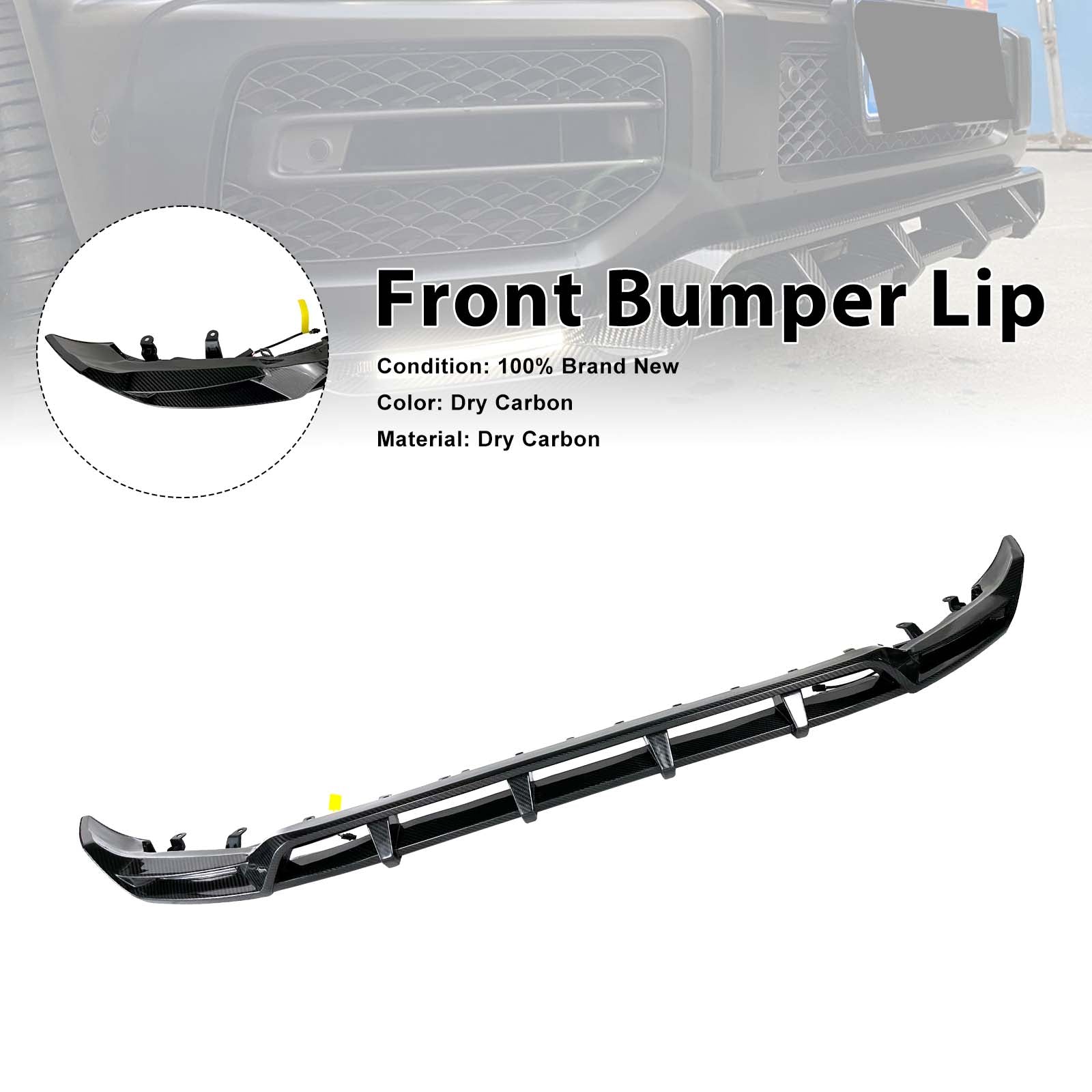 Dry Carbon Front Bumper Lip Pour Mercedes Benz G-Class W464 W463A 2019-2023