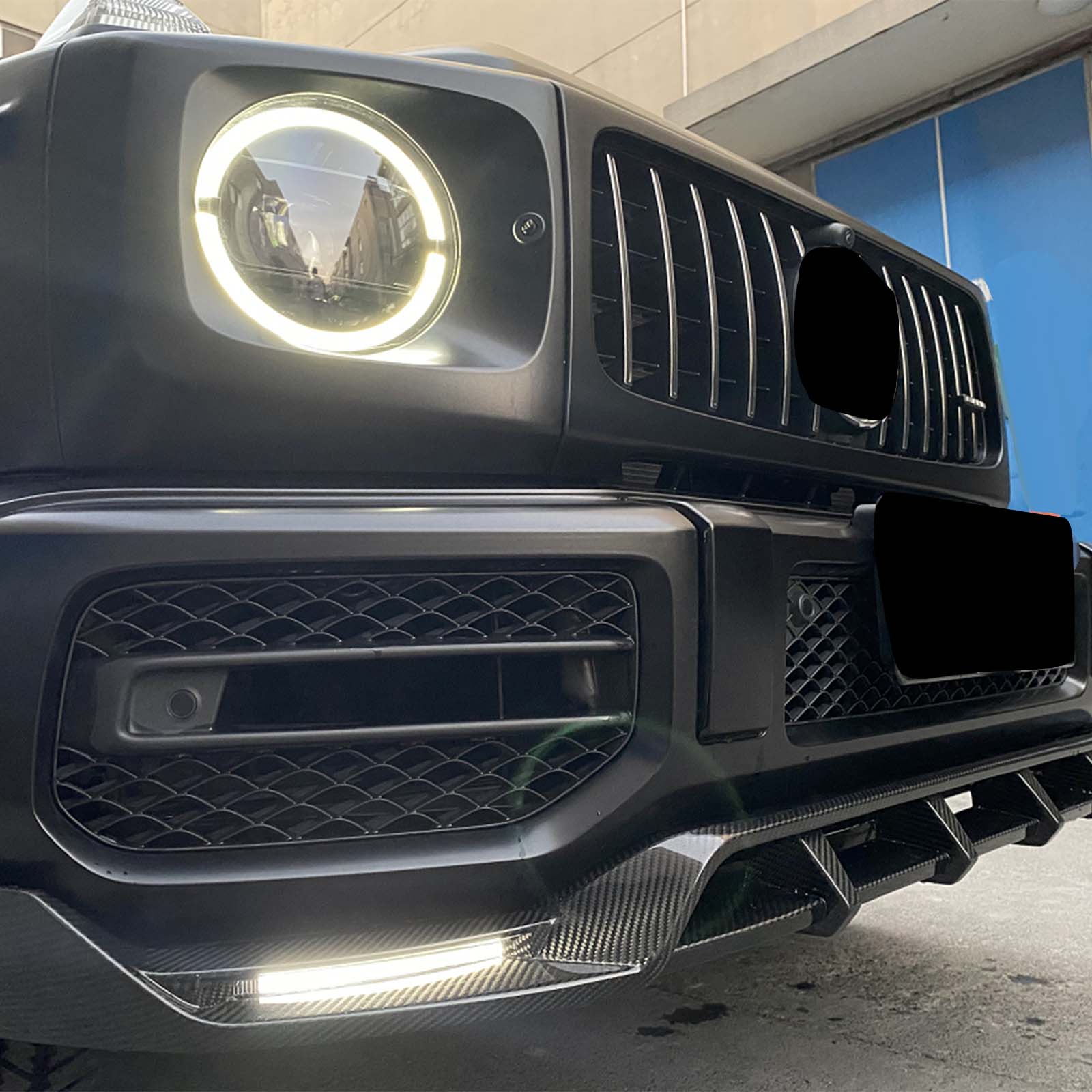 Dry Carbon Front Bumper Lip Pour Mercedes Benz G-Class W464 W463A 2019-2023