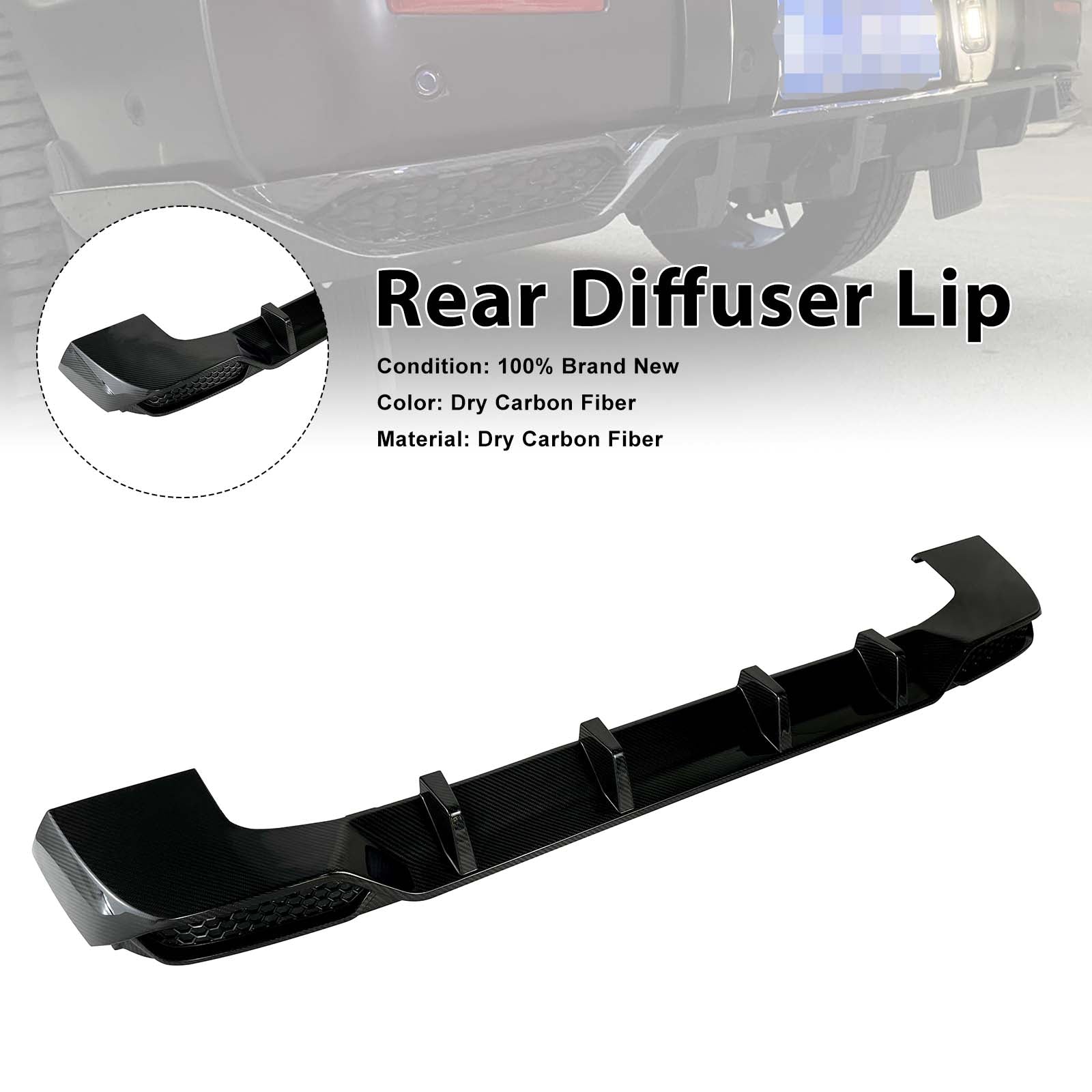 Dry Carbon Rear Diffuser Lip Pour Mercedes Benz W464 W463A 2019-2023 Shark Style
