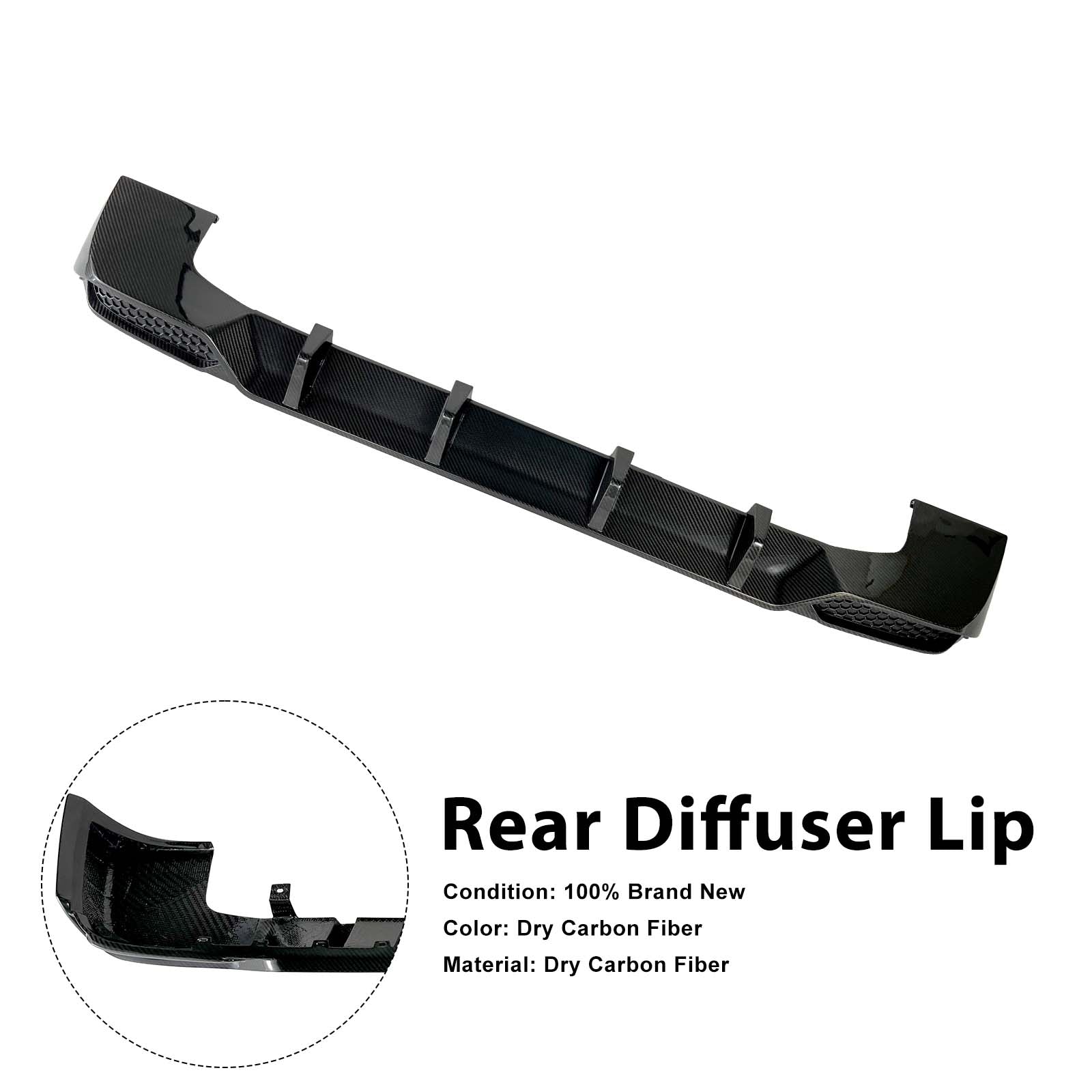 Dry Carbon Rear Diffuser Lip Pour Mercedes Benz W464 W463A 2019-2023 Shark Style