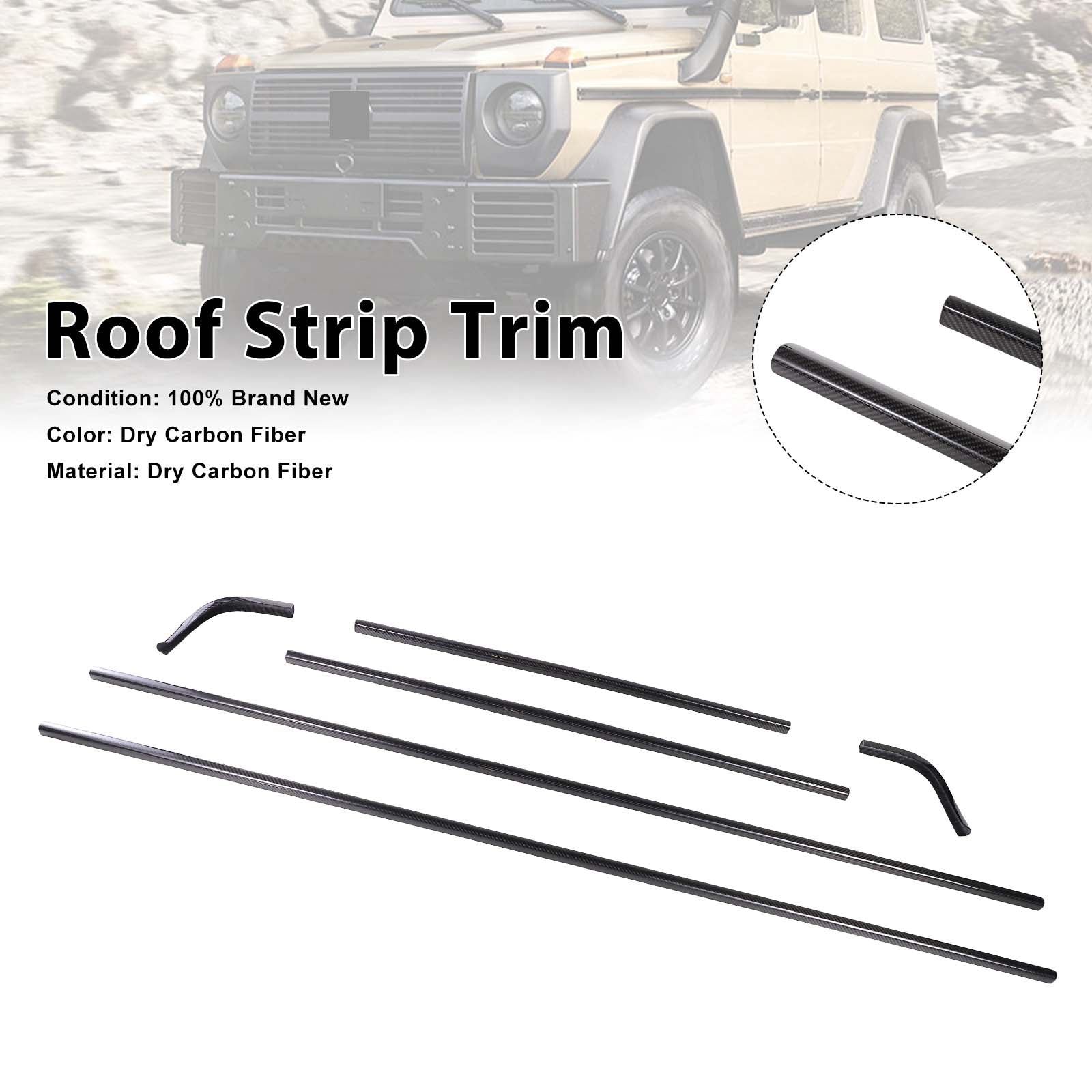 Dry Carbon Roof Strip Trim Pour Mercedes Benz G Class W464 W463A 2019-2023
