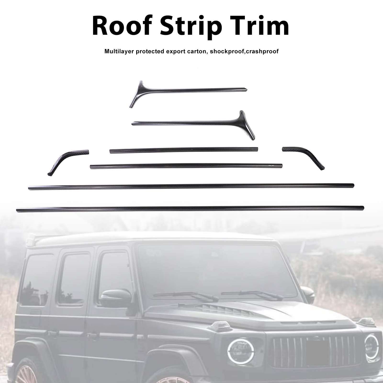 Carbon Fiber Roof Strip Trim Pour Mercedes Benz G Class W464 W463A 2019-2023