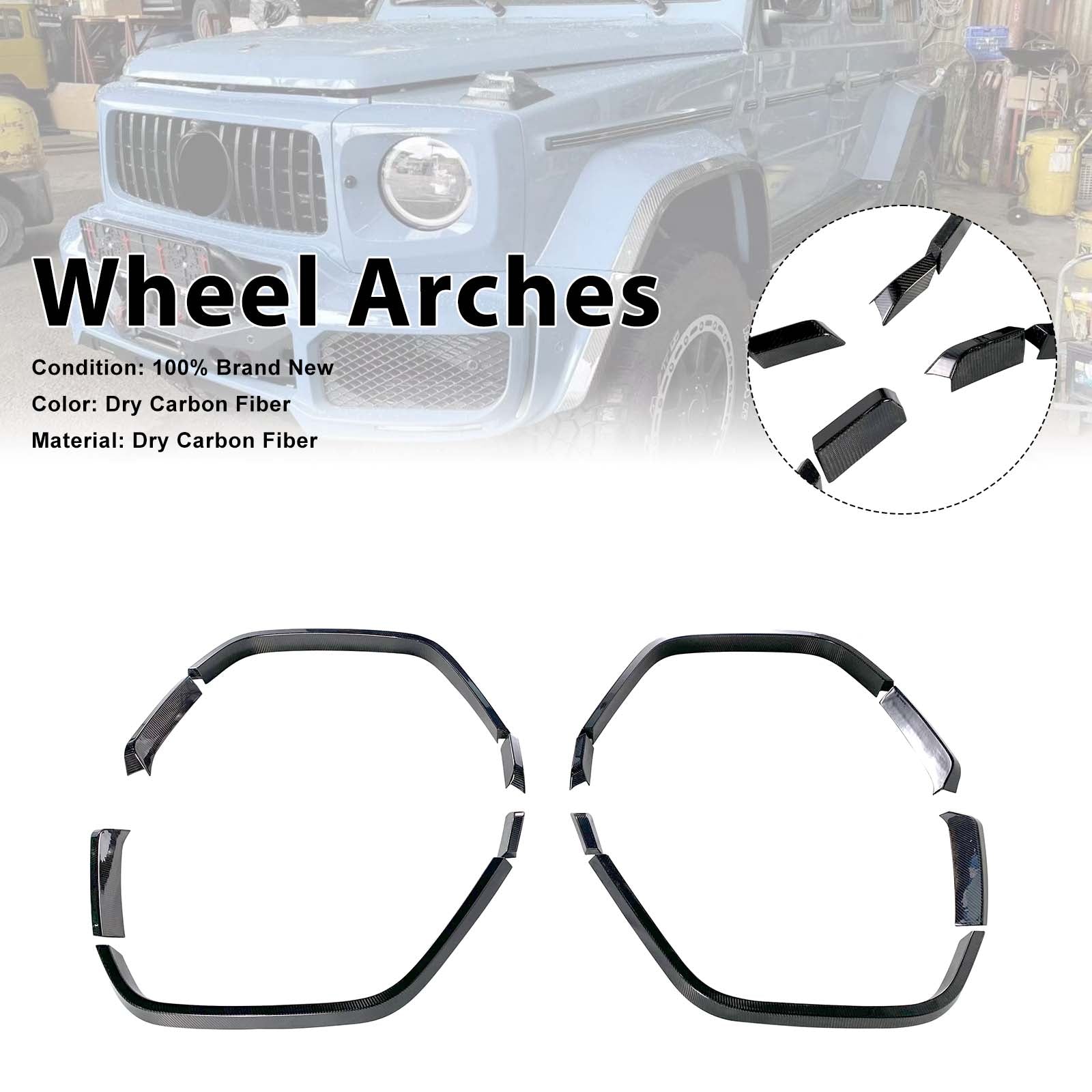 Dry Carbon Front Rear Wheel Arches Pour Mercedes Benz W464 B900 2019-2023 Wide