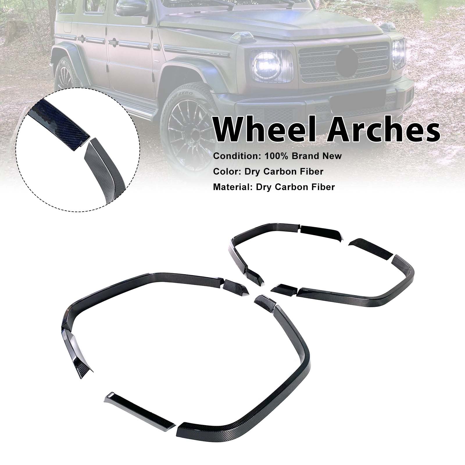 Dry Carbon Front Rear Wheel Arches Pour Mercedes Benz W464 B900 2019-2023 Wide