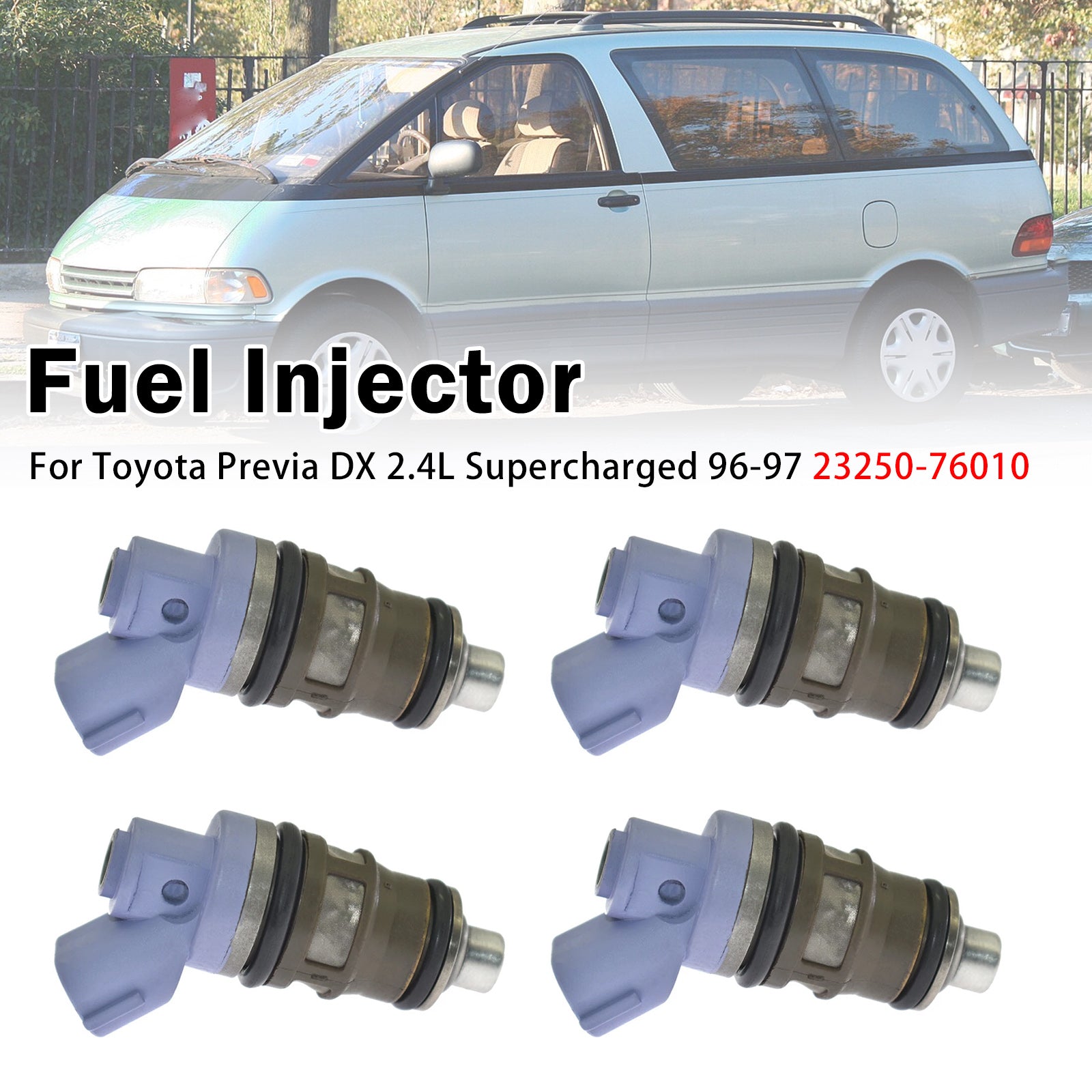4X Injecteur Carburant Pour Toyota Previa DX 2.4L Supercharged 96-97 23250-76010