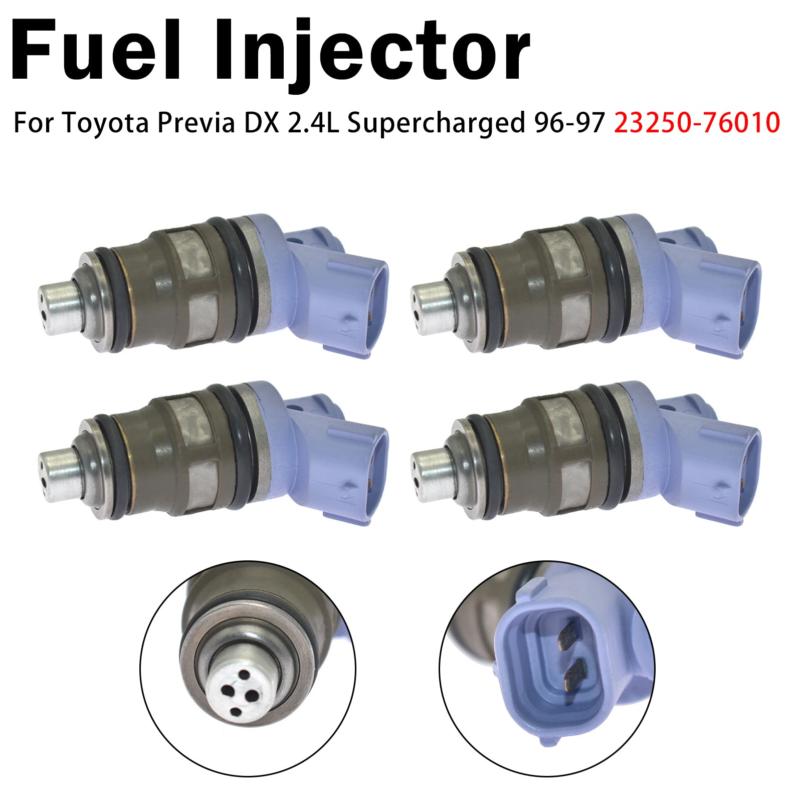 4X Injecteur Carburant Pour Toyota Previa DX 2.4L Supercharged 96-97 23250-76010