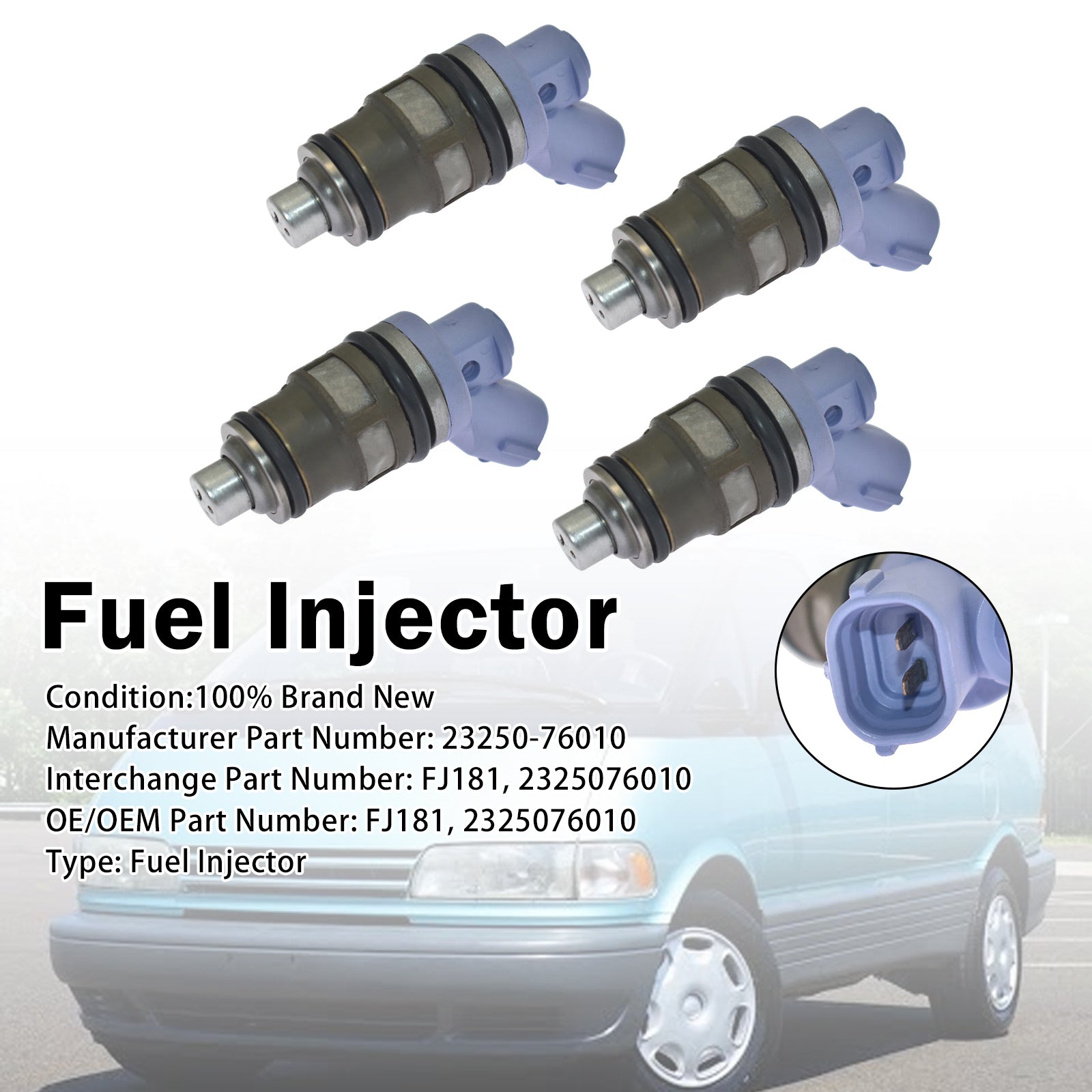 4X Injecteur Carburant Pour Toyota Previa DX 2.4L Supercharged 96-97 23250-76010