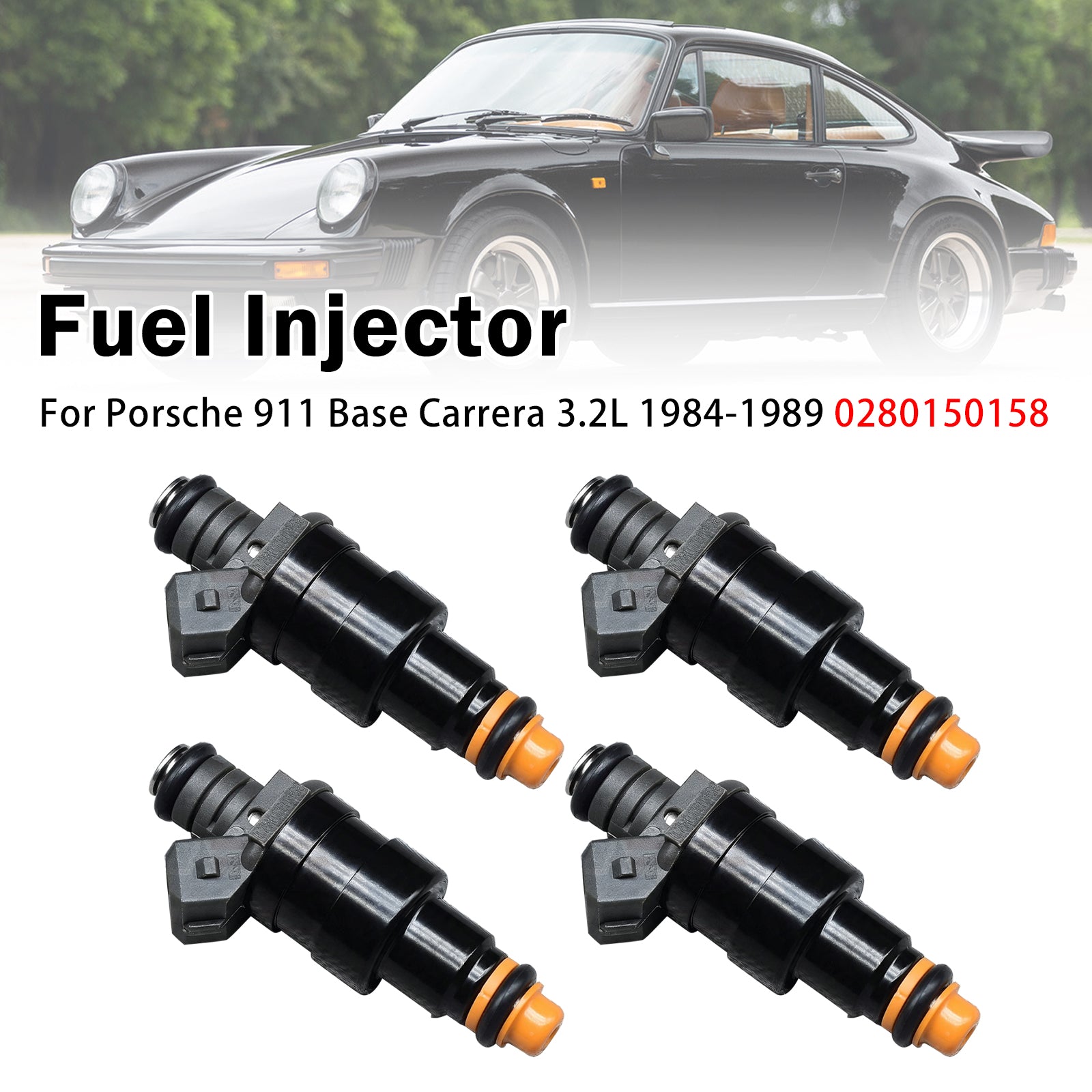 4X Injecteur Carburant Pour Porsche 911 Base Carrera 3.2L 1984-1989 0280150158