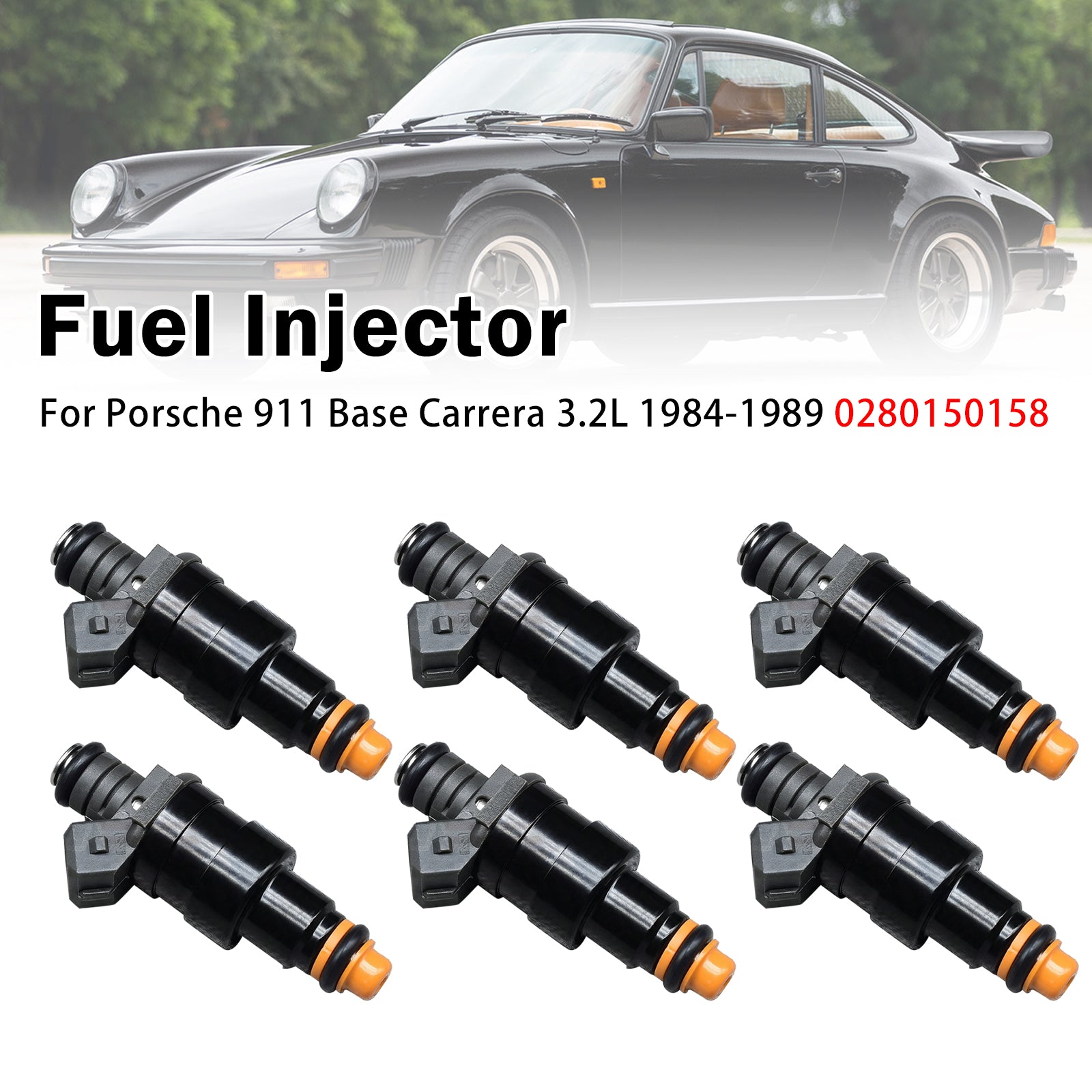 6X Injecteur Carburant Pour Porsche 911 Base Carrera 3.2L 1984-1989 0280150158