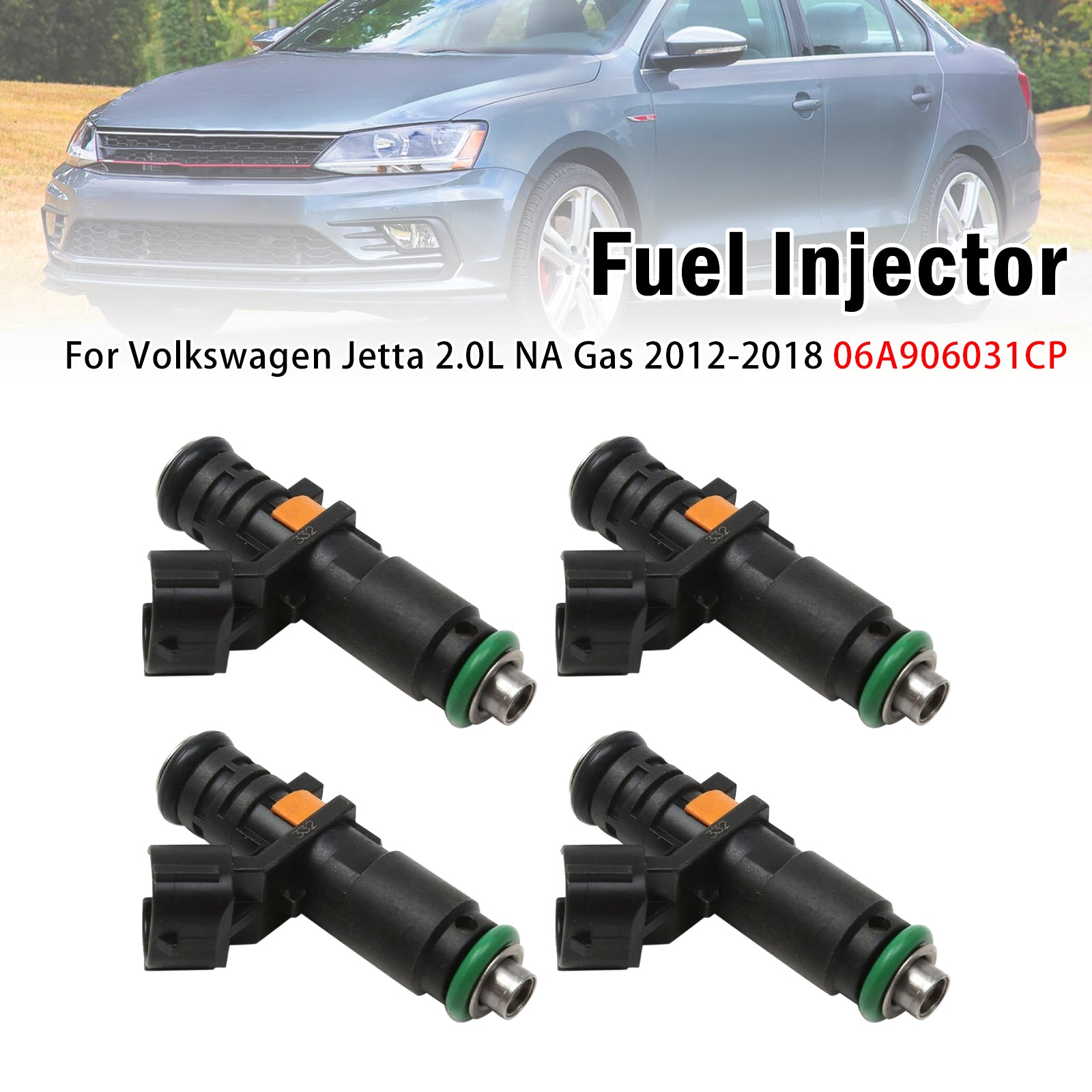 4X Injecteur Carburant Pour Volkswagen Jetta 2.0L NA Gas 2012-2018 06A906031CP