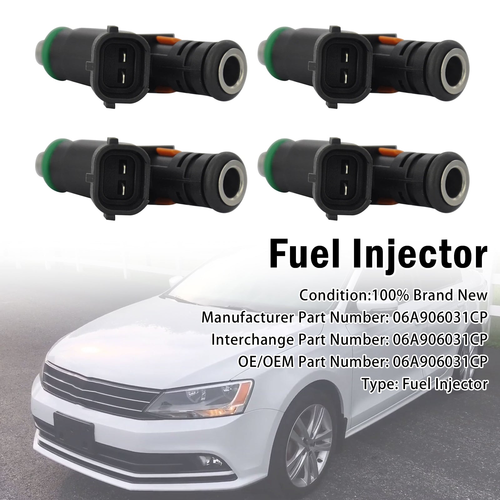 4X Injecteur Carburant Pour Volkswagen Jetta 2.0L NA Gas 2012-2018 06A906031CP