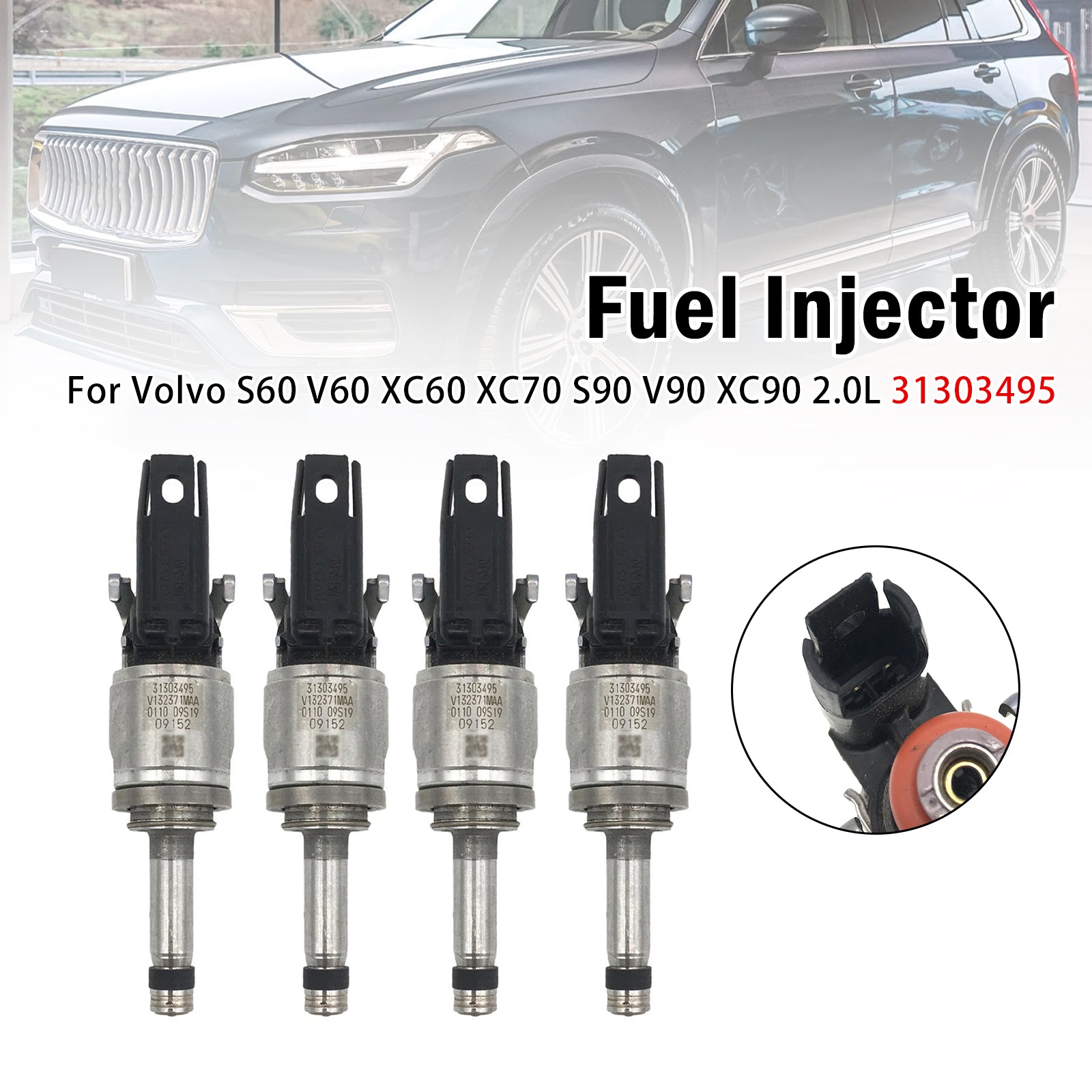 4X Injecteur Carburant Pour Volvo S60 V60 XC60 XC70 S90 V90 XC90 2.0L 31303495