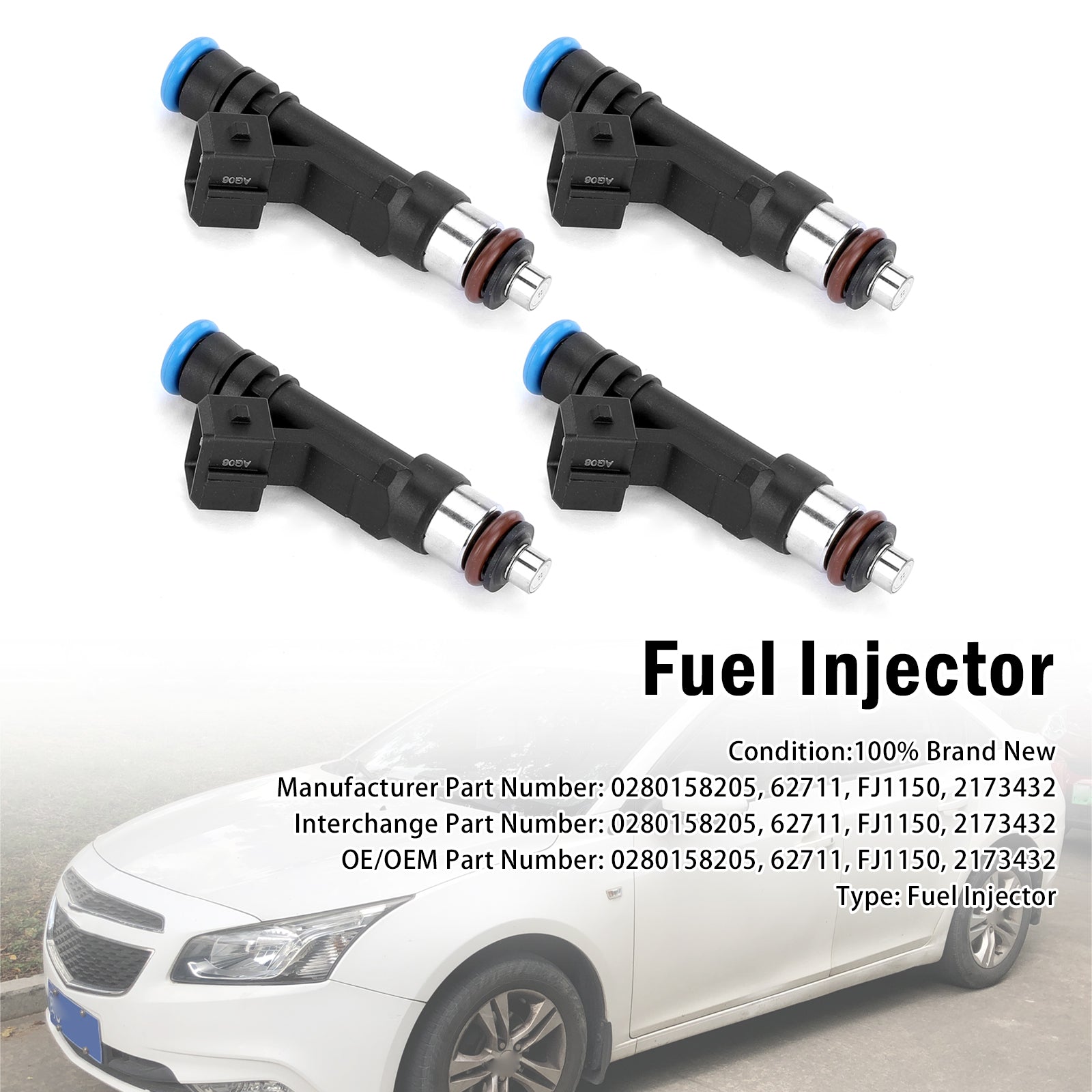 4X Injecteur Carburant Pour Chevrolet Aveo T300 1.4 Turbo 2013-2023 0280158205
