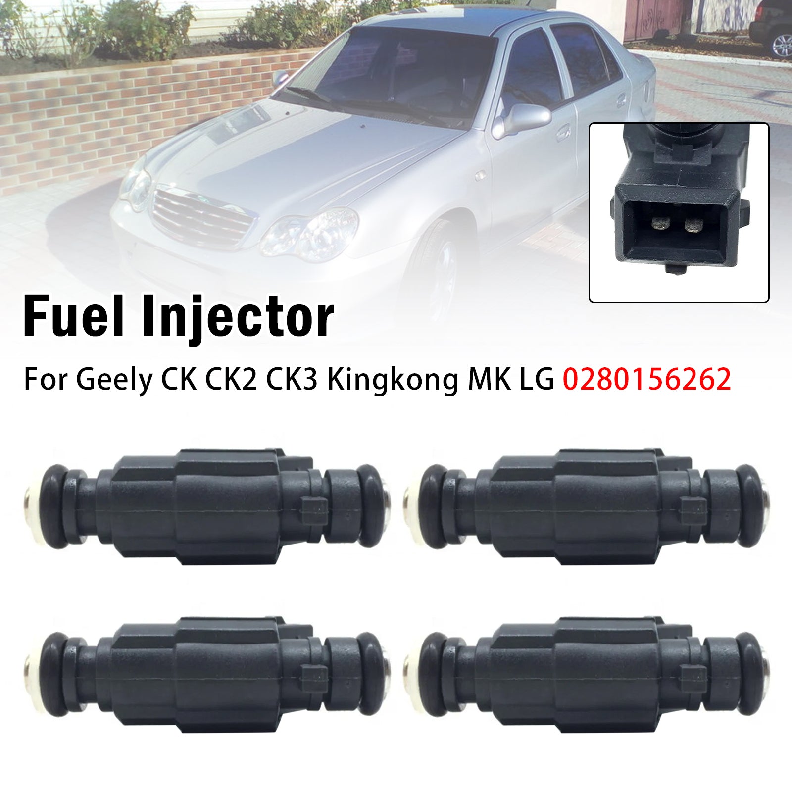 4X Injecteur Carburant Pour Geely CK CK2 CK3 Kingkong MK LG 0280156262