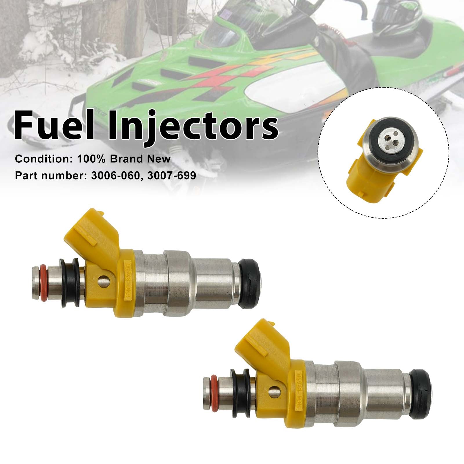 2PC Injecteurs de carburant 3007-699 3006-060 pour Arctic Cat ZR ZL Sabercat M6 M7 M8