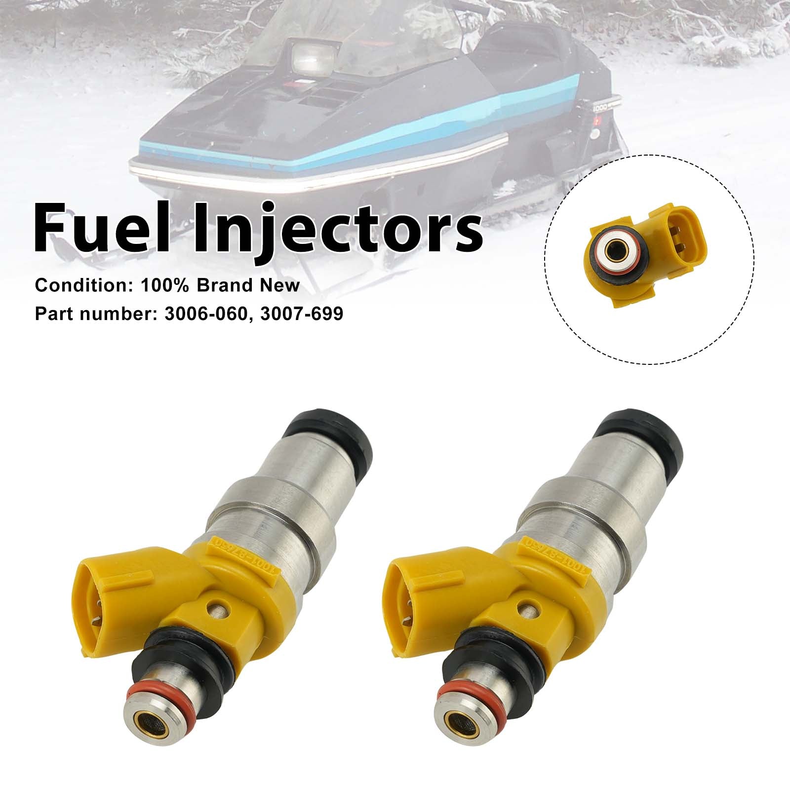 2PC Injecteurs de carburant 3007-699 3006-060 pour Arctic Cat ZR ZL Sabercat M6 M7 M8