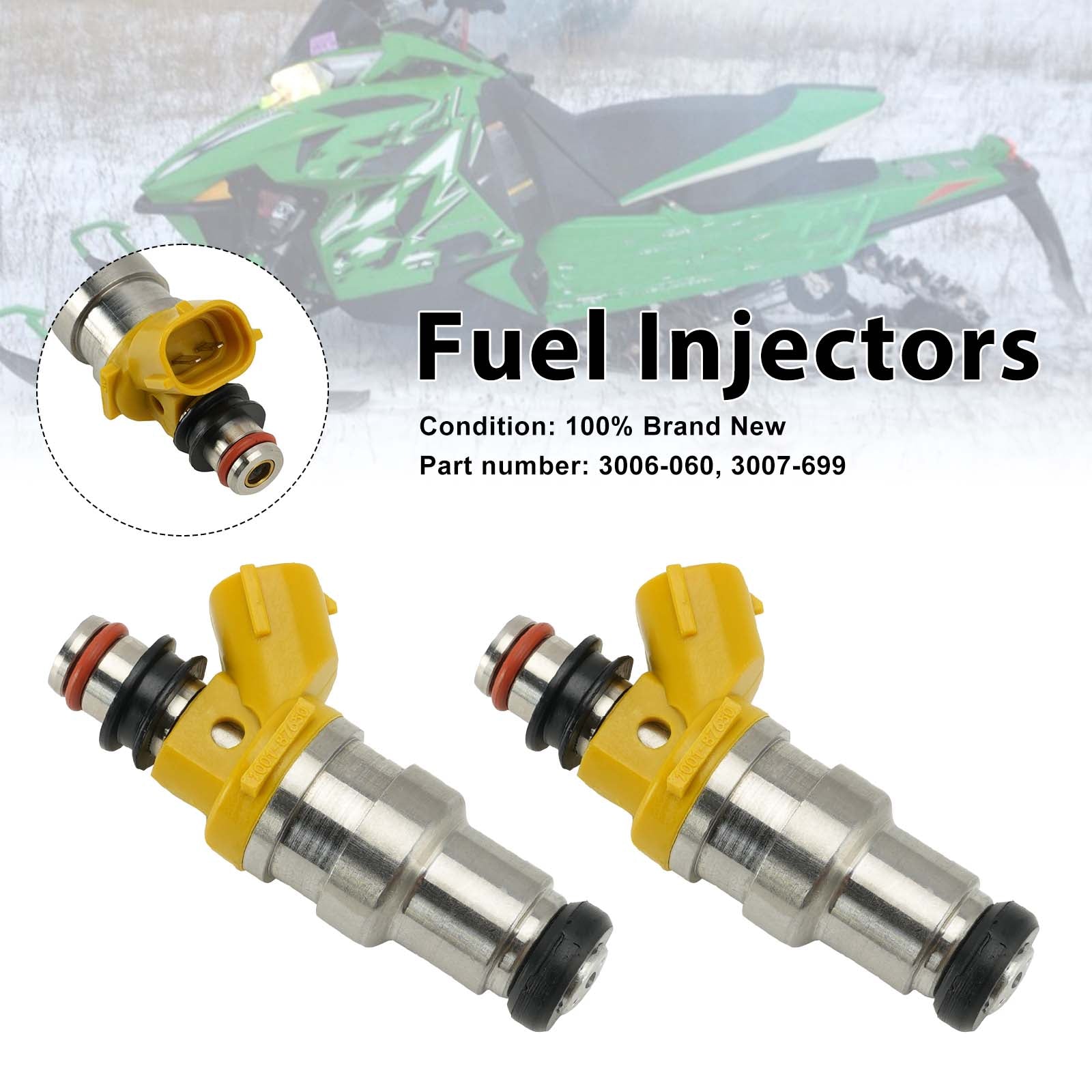 2PC Injecteurs de carburant 3007-699 3006-060 pour Arctic Cat ZR ZL Sabercat M6 M7 M8