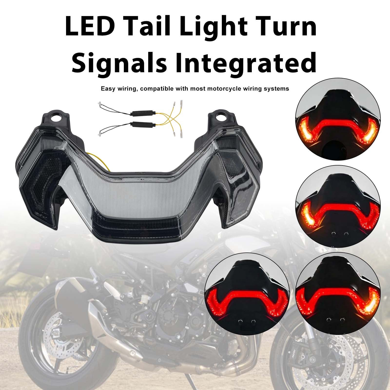 Feux arrière à LED avec clignotants intégrés pour KAWASAKI Z900 Z900SE 2025-2026 Smoke