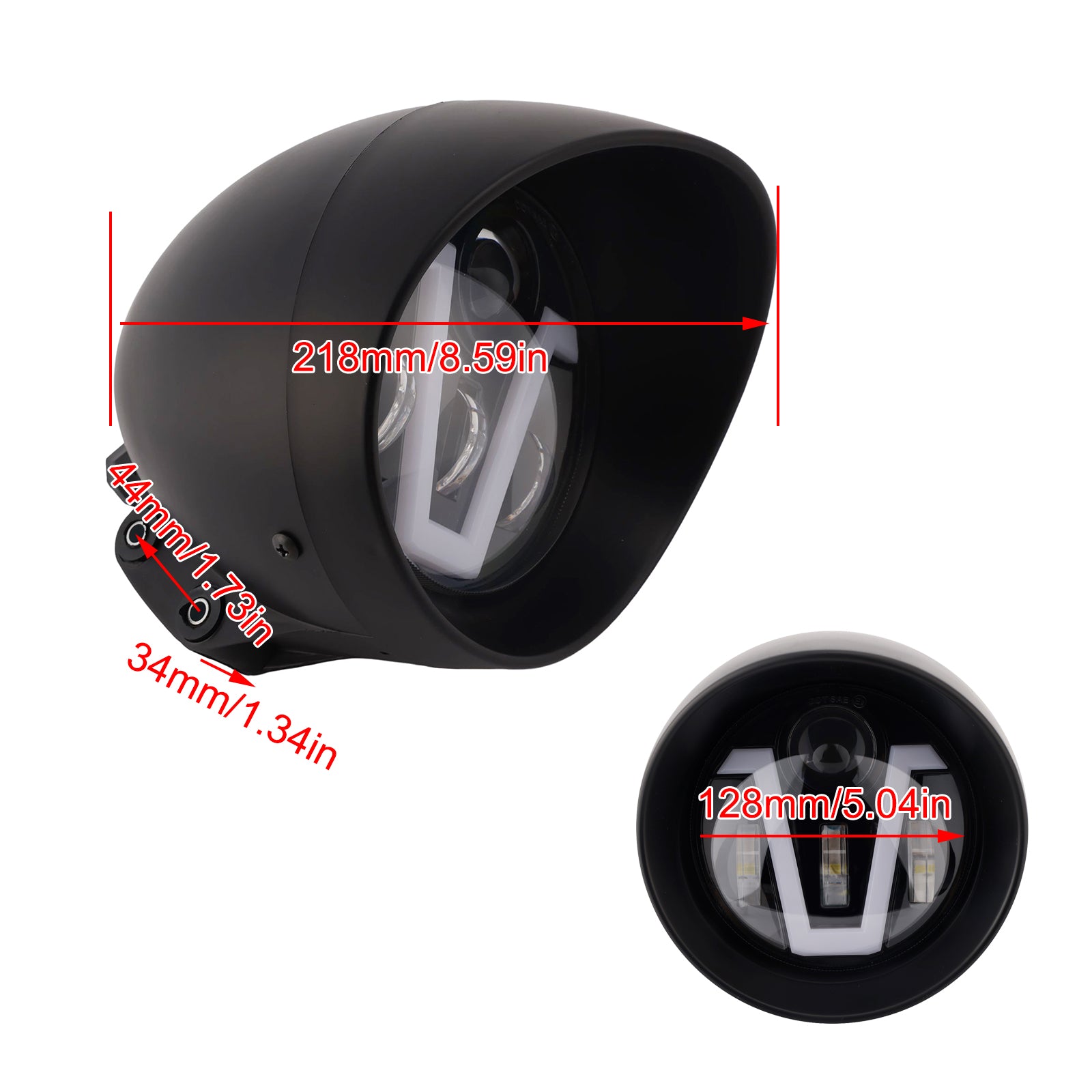 Brume Lampe Des Phares Mettre En Lumière 40W 4000Lm Noir Pour Moto Cruise Cafe