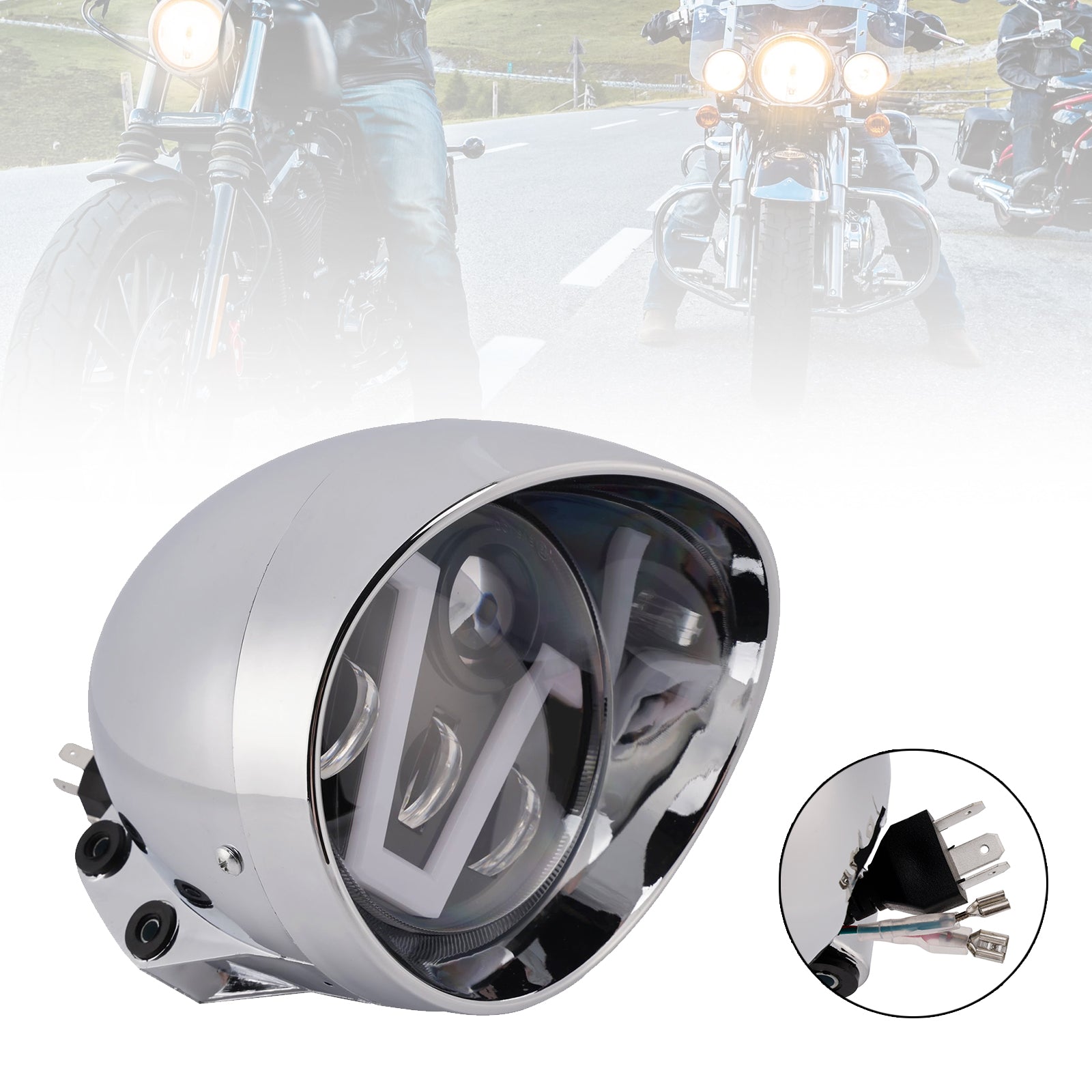 Brume Lampe Des Phares Mettre En Lumière 40W 4000Lm Chrome Pour Moto Cruise Cafe