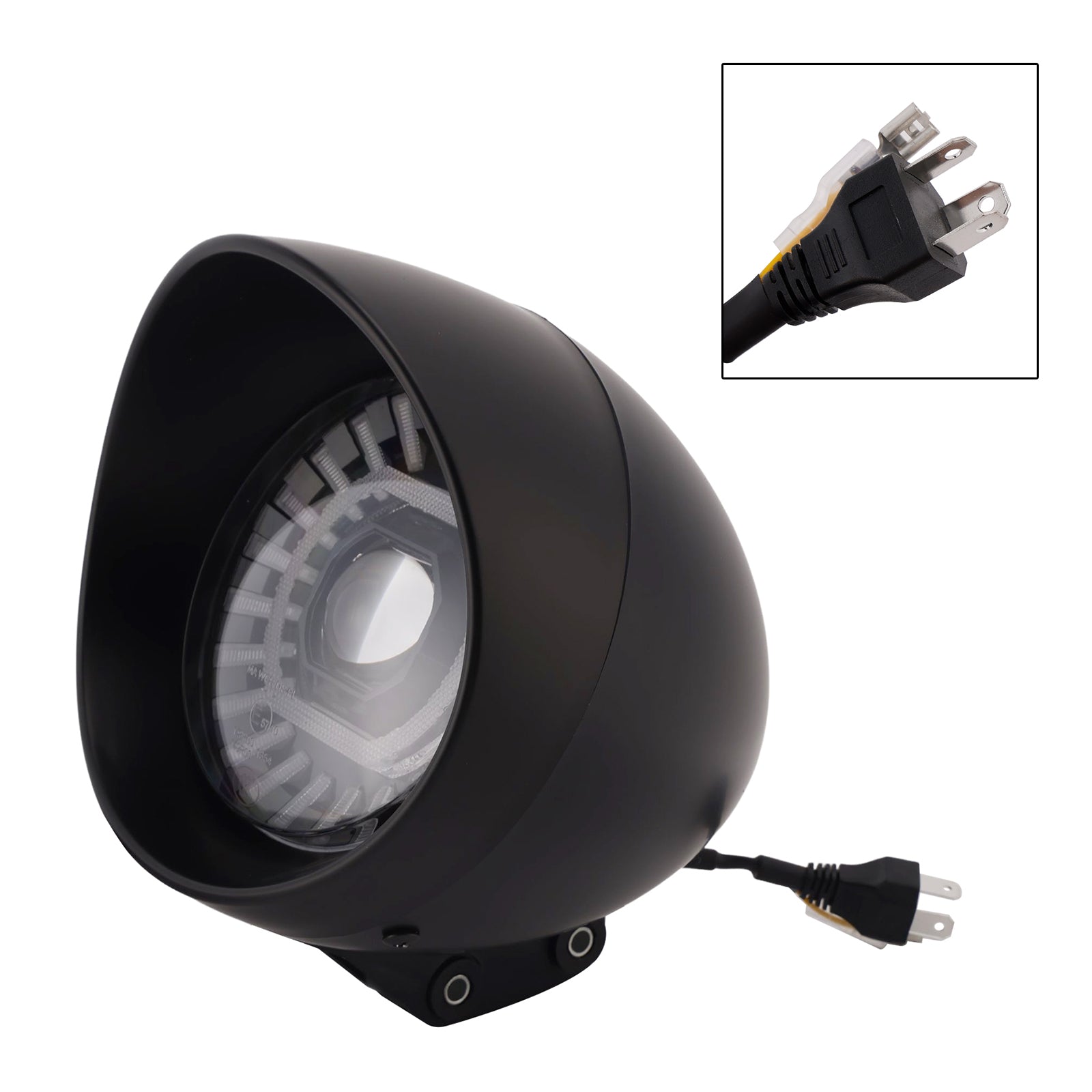 Brume Lampe Des Phares Mettre En Lumière 55W 4000Lm Noir Pour Moto Cruise Cafe