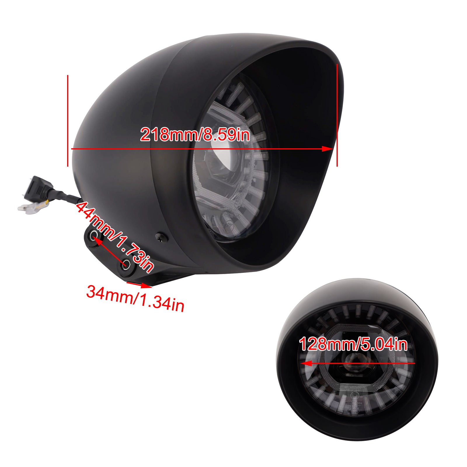 Brume Lampe Des Phares Mettre En Lumière 55W 4000Lm Noir Pour Moto Cruise Cafe
