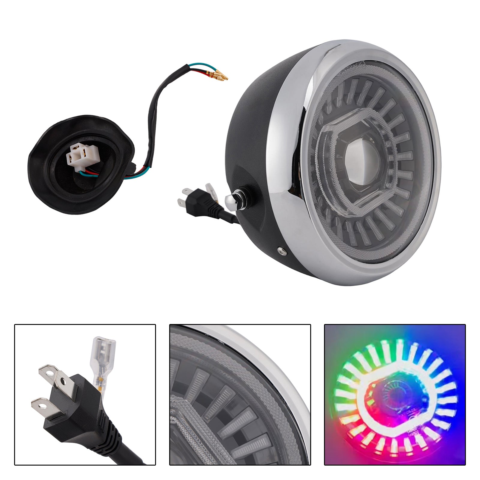 Brume Lampe Des Phares Mettre En Lumière 55W 4000Lm Chrome Pour Moto Cruise Cafe
