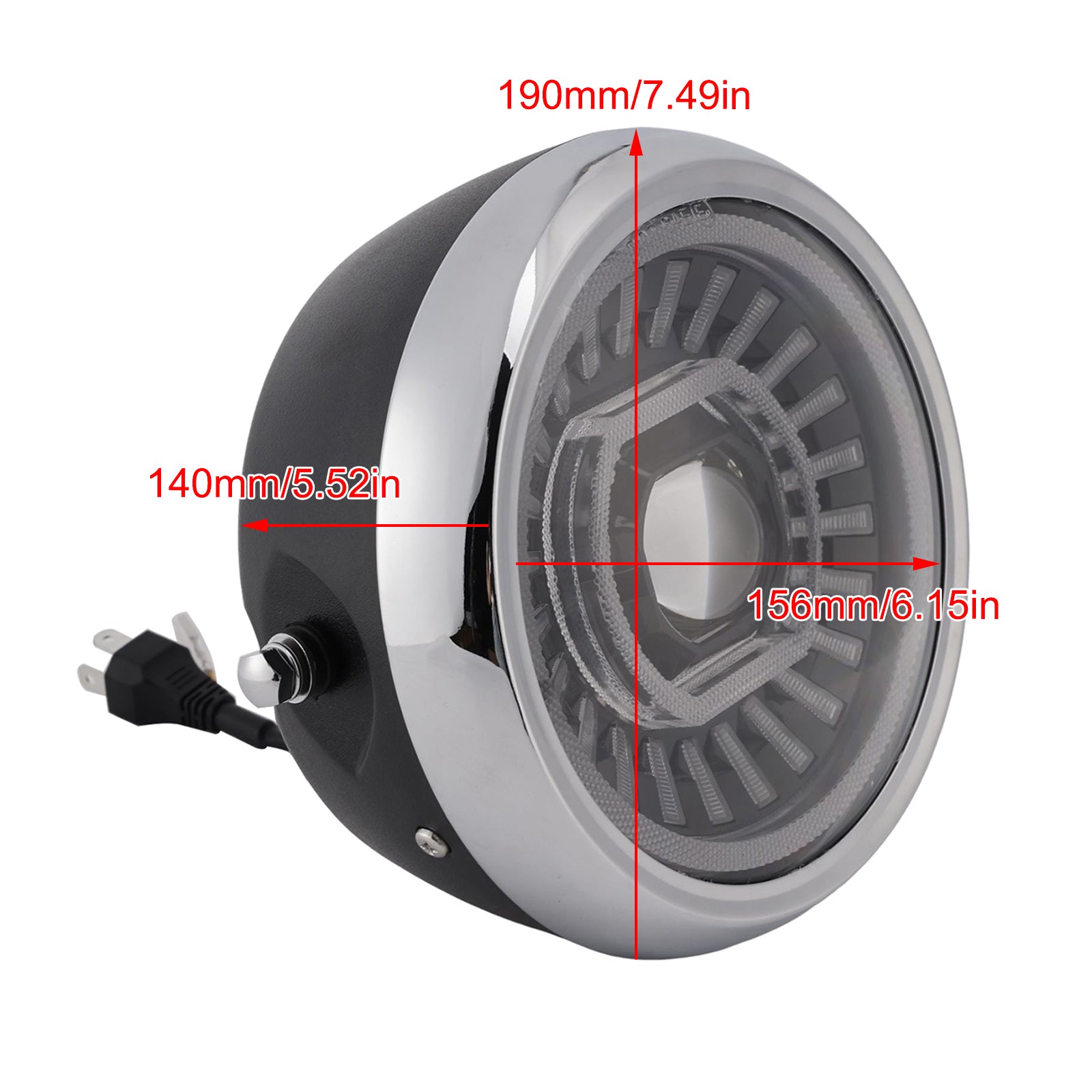 Brume Lampe Des Phares Mettre En Lumière 55W 4000Lm Chrome Pour Moto Cruise Cafe