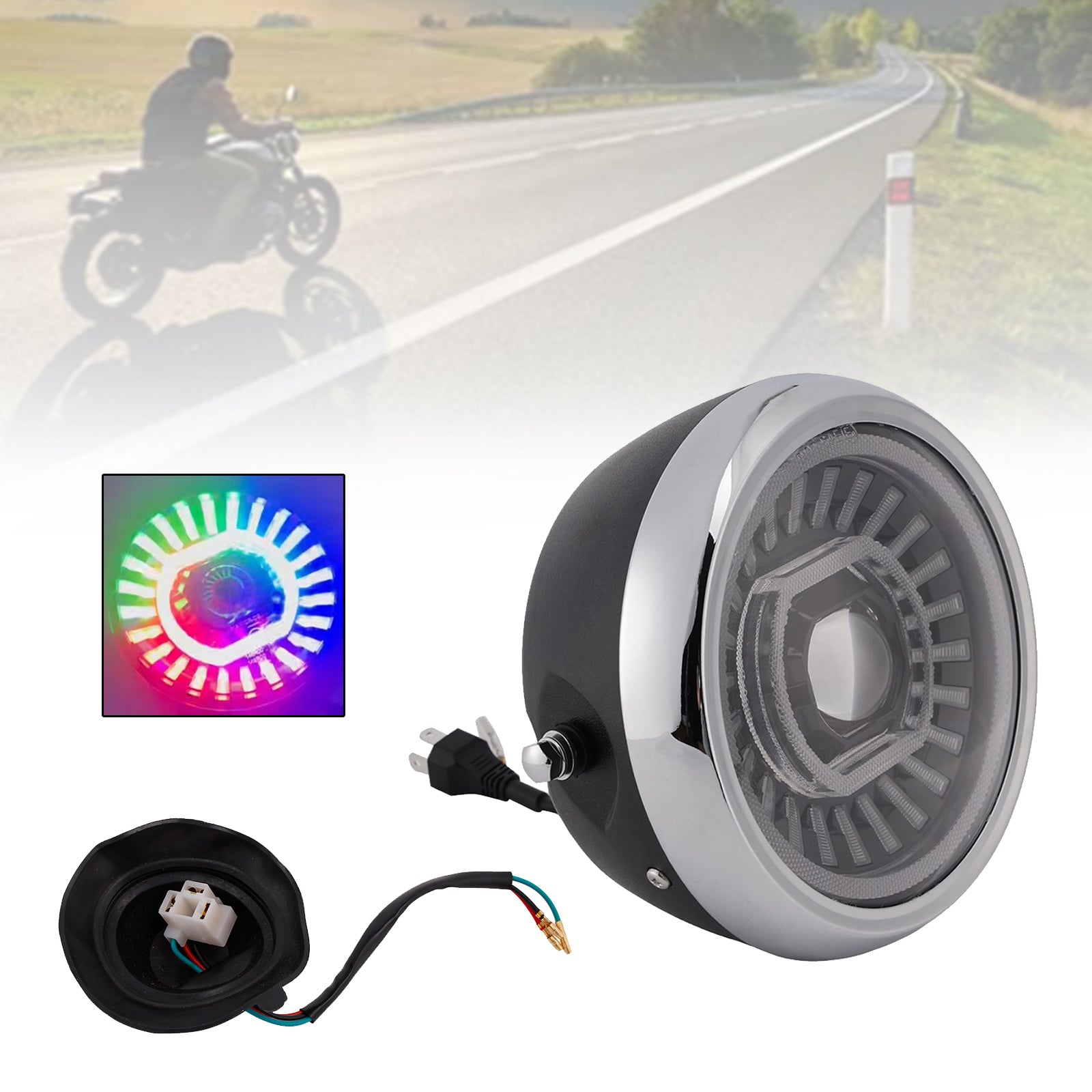 Brume Lampe Des Phares Mettre En Lumière 55W 4000Lm Chrome Pour Moto Cruise Cafe
