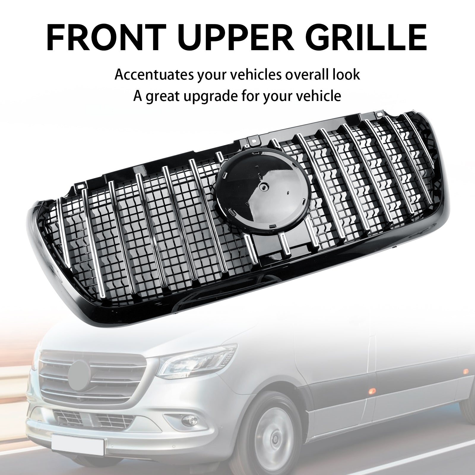 GT-Style Front Bumper Grille Grill Pour Mercedes Sprinter W907 W910 2018-2023