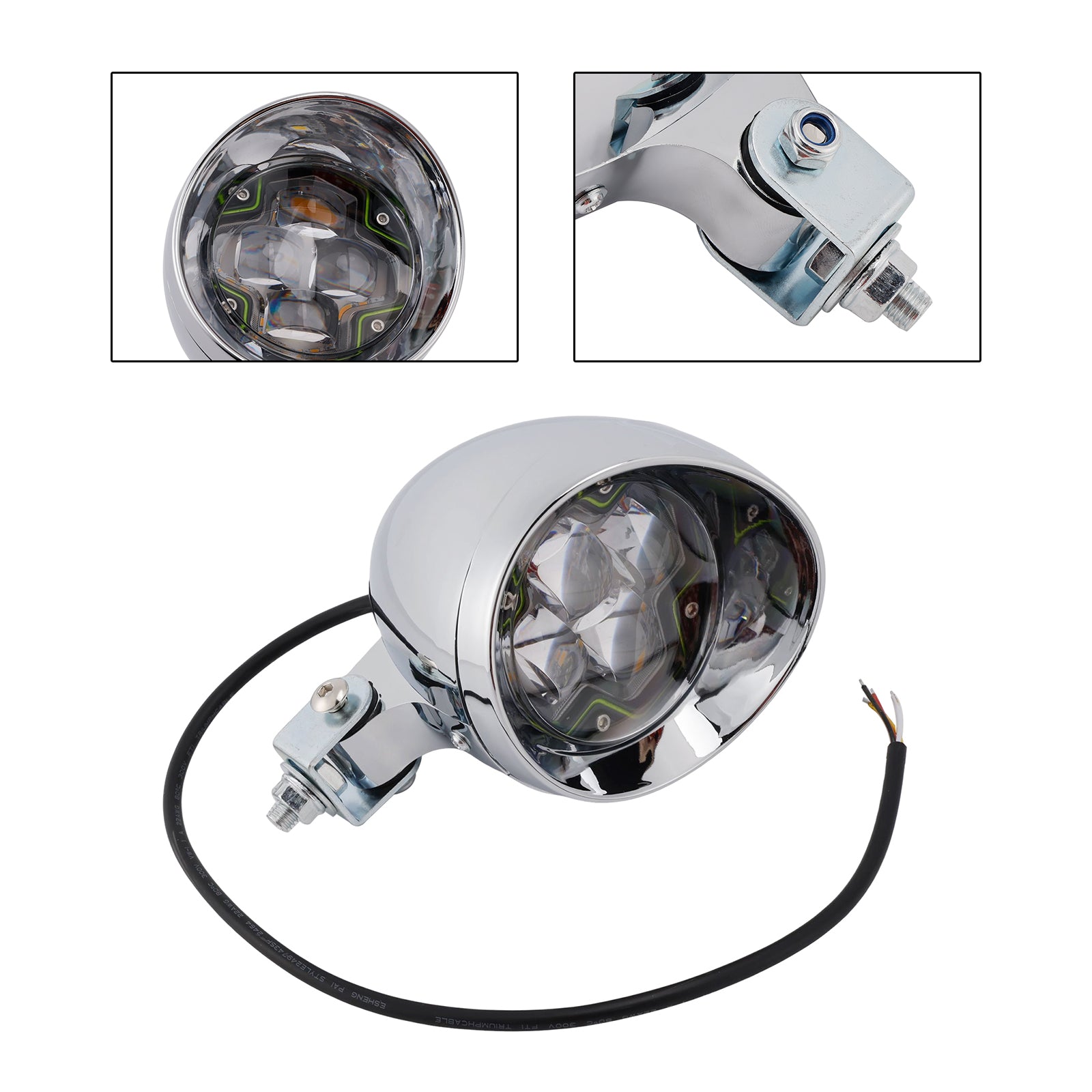 Brume Lampe Des Phares Mettre En Lumière Universel Chrome Pour Les Motos Scooter
