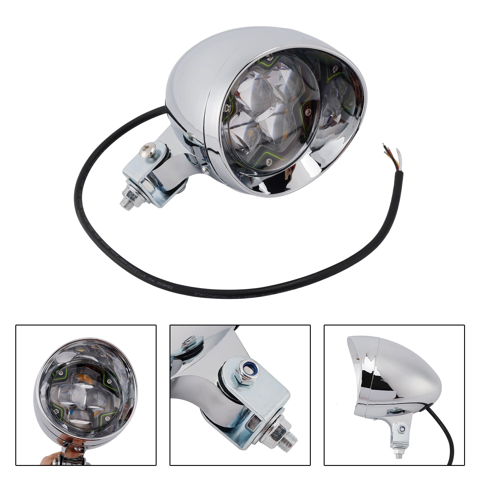 Brume Lampe Des Phares Mettre En Lumière Universel Chrome Pour Les Motos Scooter