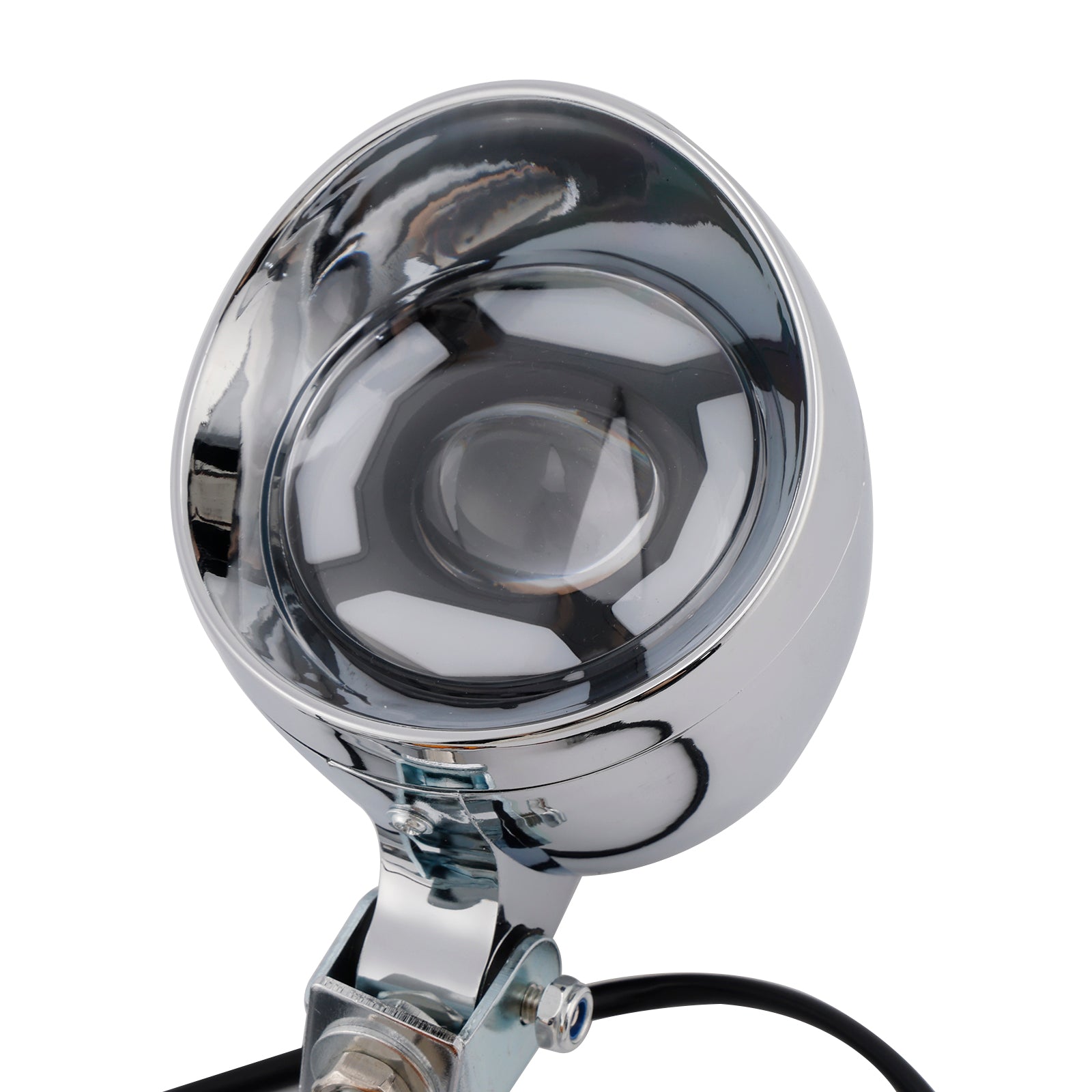 Conjunto de faro delantero y soporte cromado universal para motocicletas Scooter