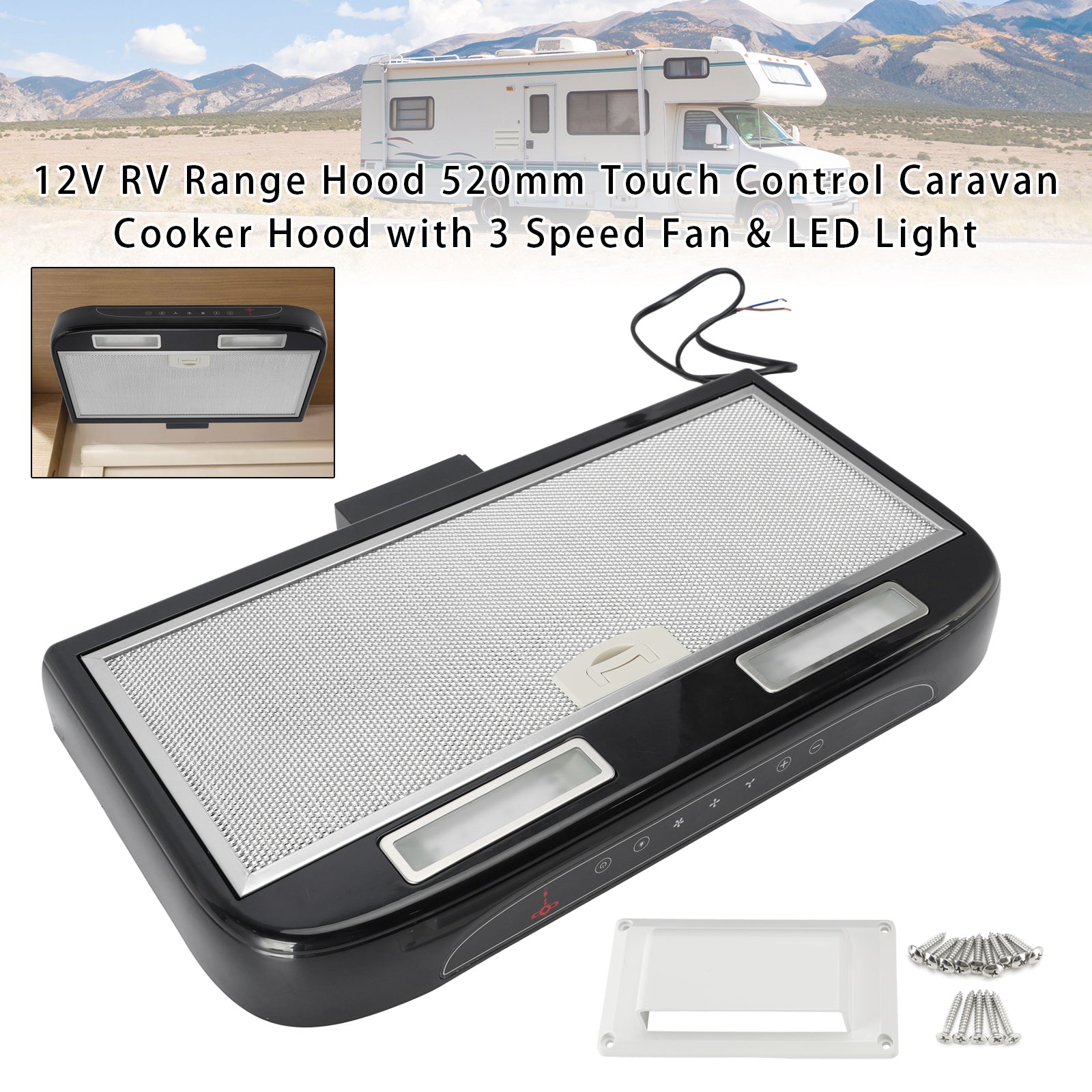Hotte De Cuisine Pour Camping-Car 12V Caravane Avec Ventilateur 3 Vitesses