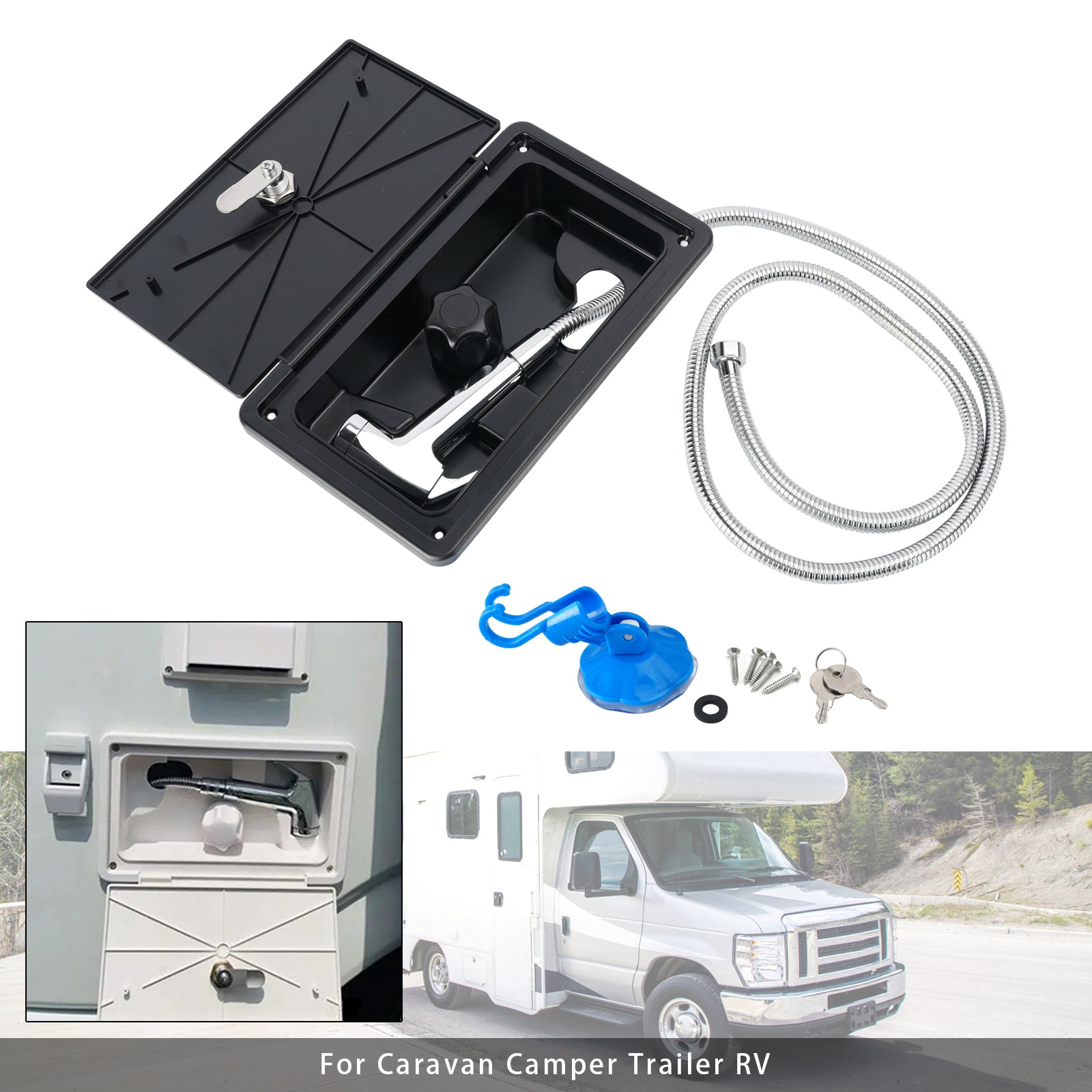 Boîte De Douche Verrouillable Pour RV Eau Chaude Froide Pour Caravane Camper