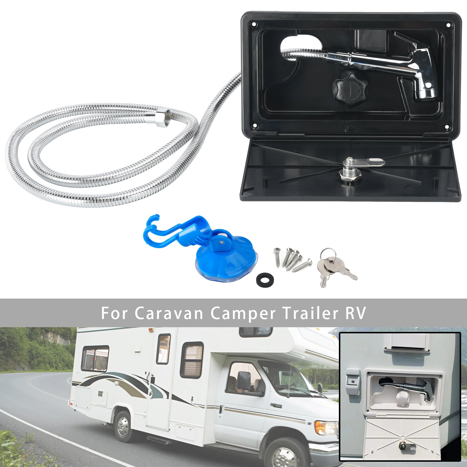 Boîte De Douche Verrouillable Pour RV Eau Chaude Froide Pour Caravane Camper