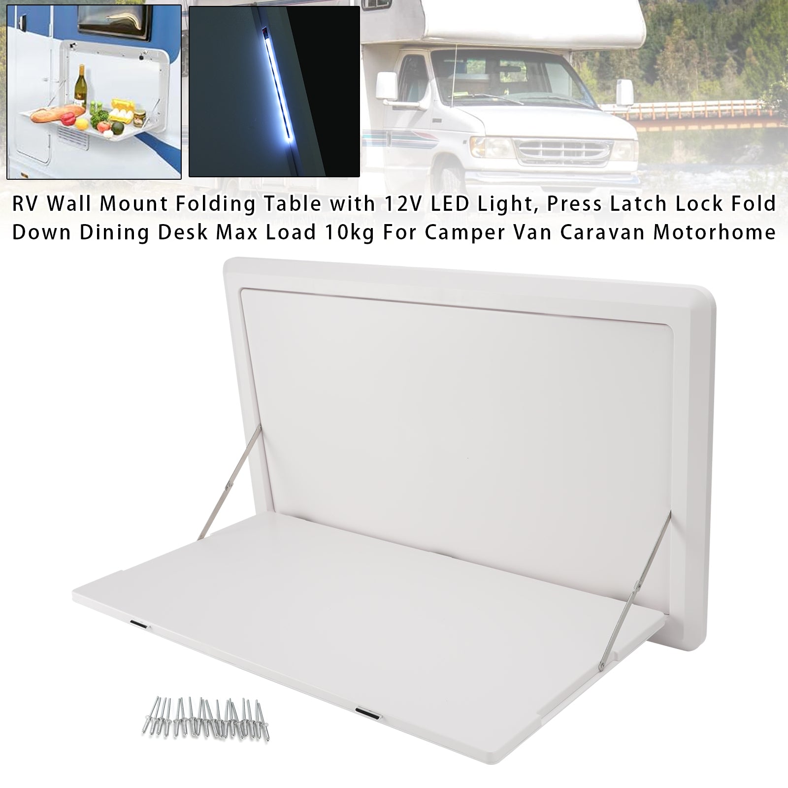 Table Pliable Murale Pour Camping-Car Avec Lumière LED Pour Camper Van