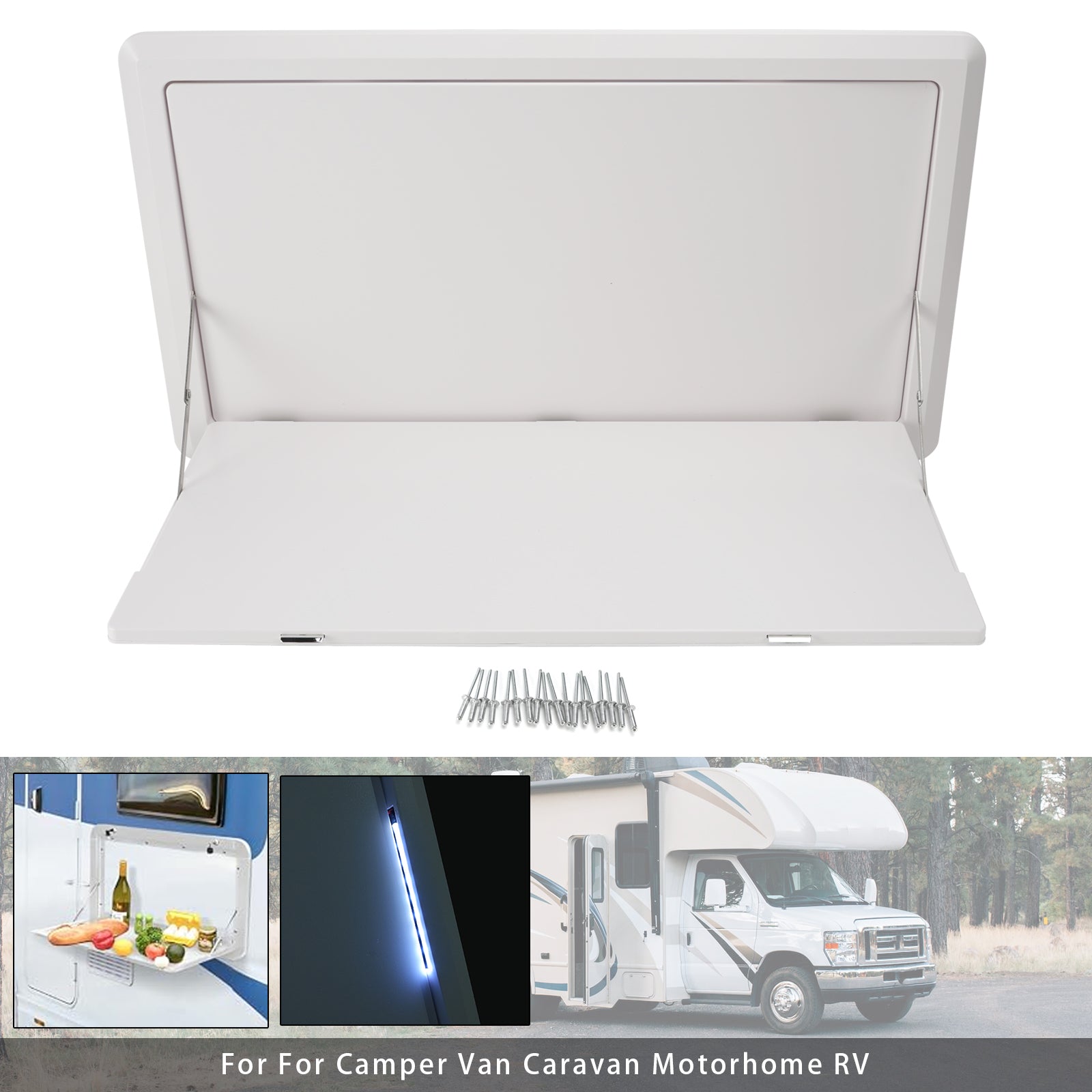 Table Pliable Murale Pour Camping-Car Avec Lumière LED Pour Camper Van