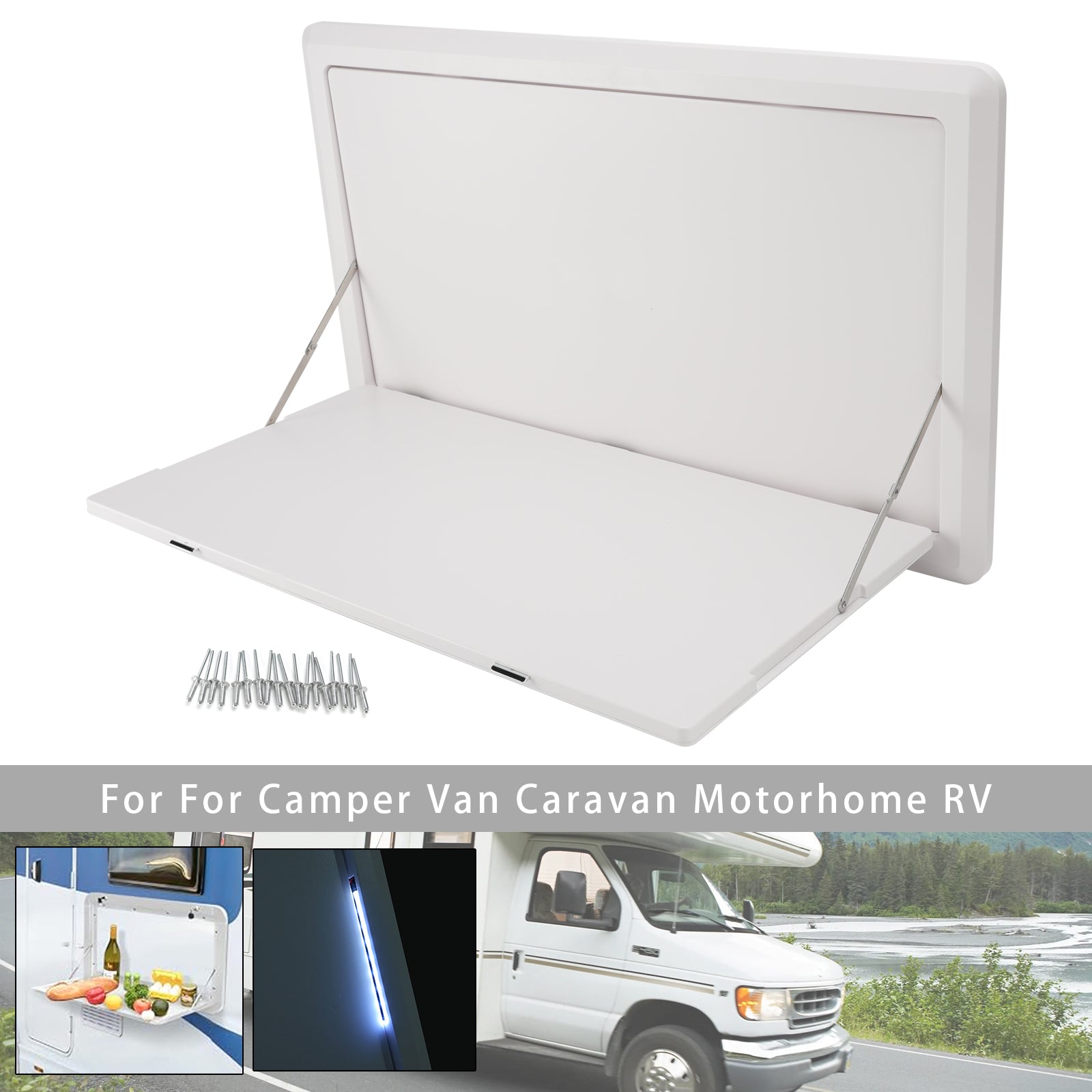 Table Pliable Murale Pour Camping-Car Avec Lumière LED Pour Camper Van