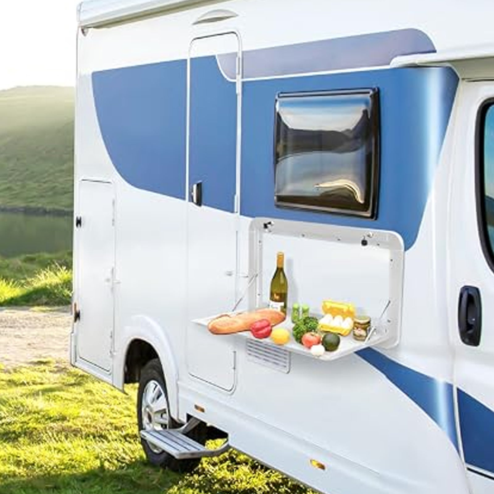 Table Pliable Murale Pour Camping-Car Avec Lumière LED Pour Camper Van