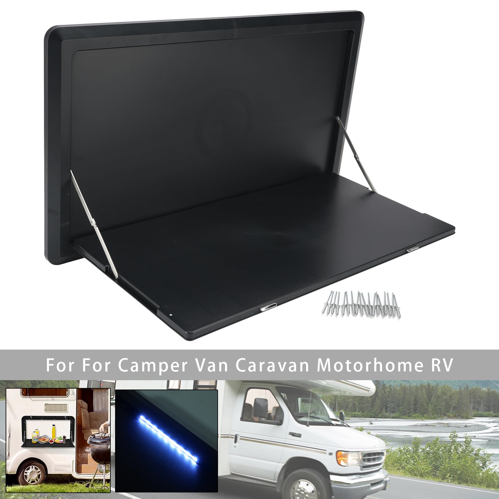 Table Pliable Murale Pour Camping-Car Avec Lumière LED Camper Van Caravane