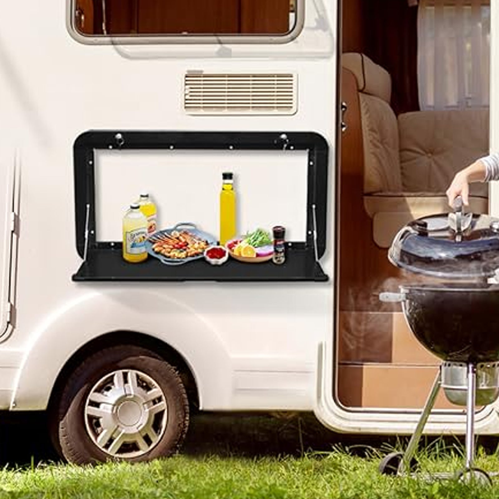Table Pliable Murale Pour Camping-Car Avec Lumière LED Camper Van Caravane