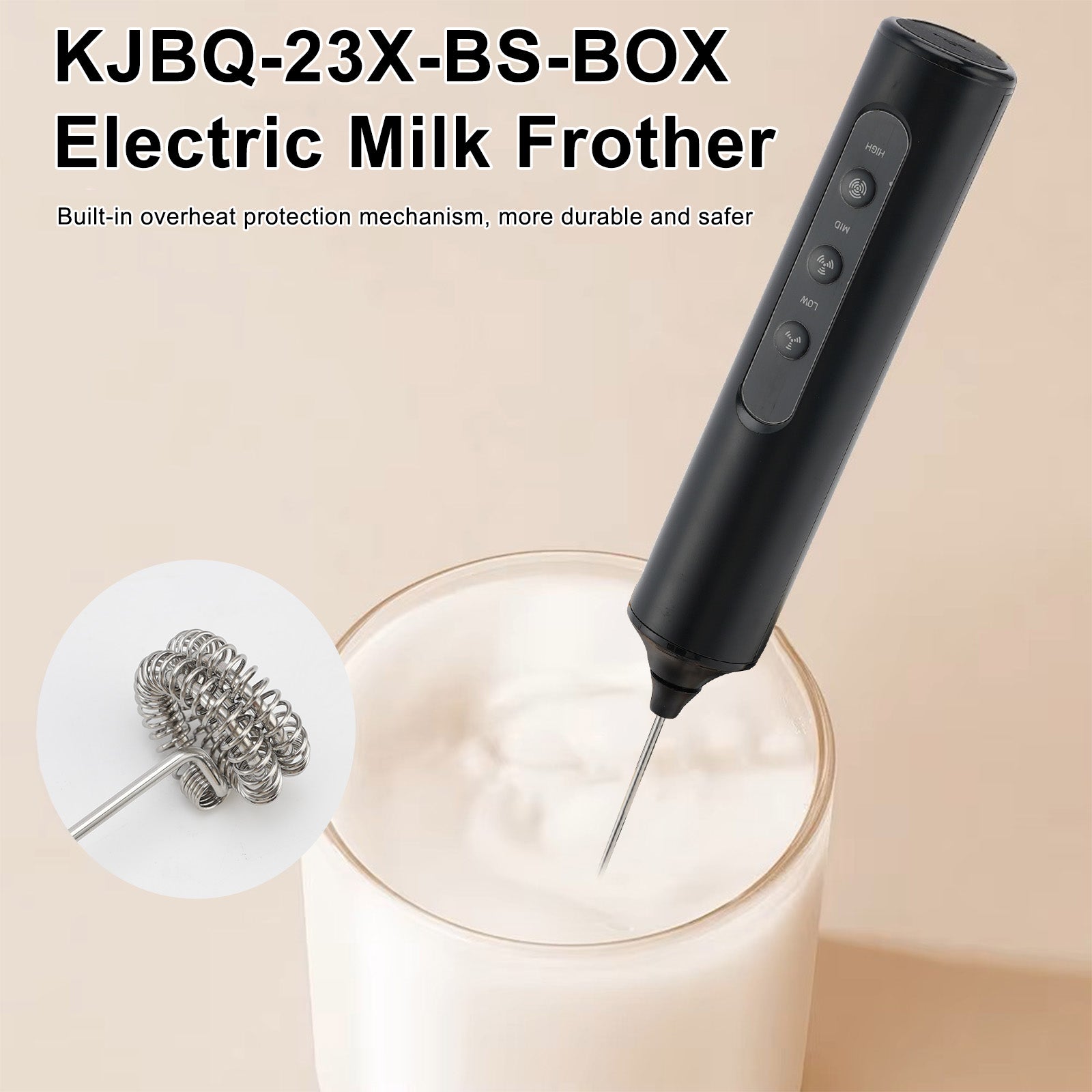 KJBQ-23X-BS-BOX Mousseur à lait électrique mélangeur à boissons mousseur à café
