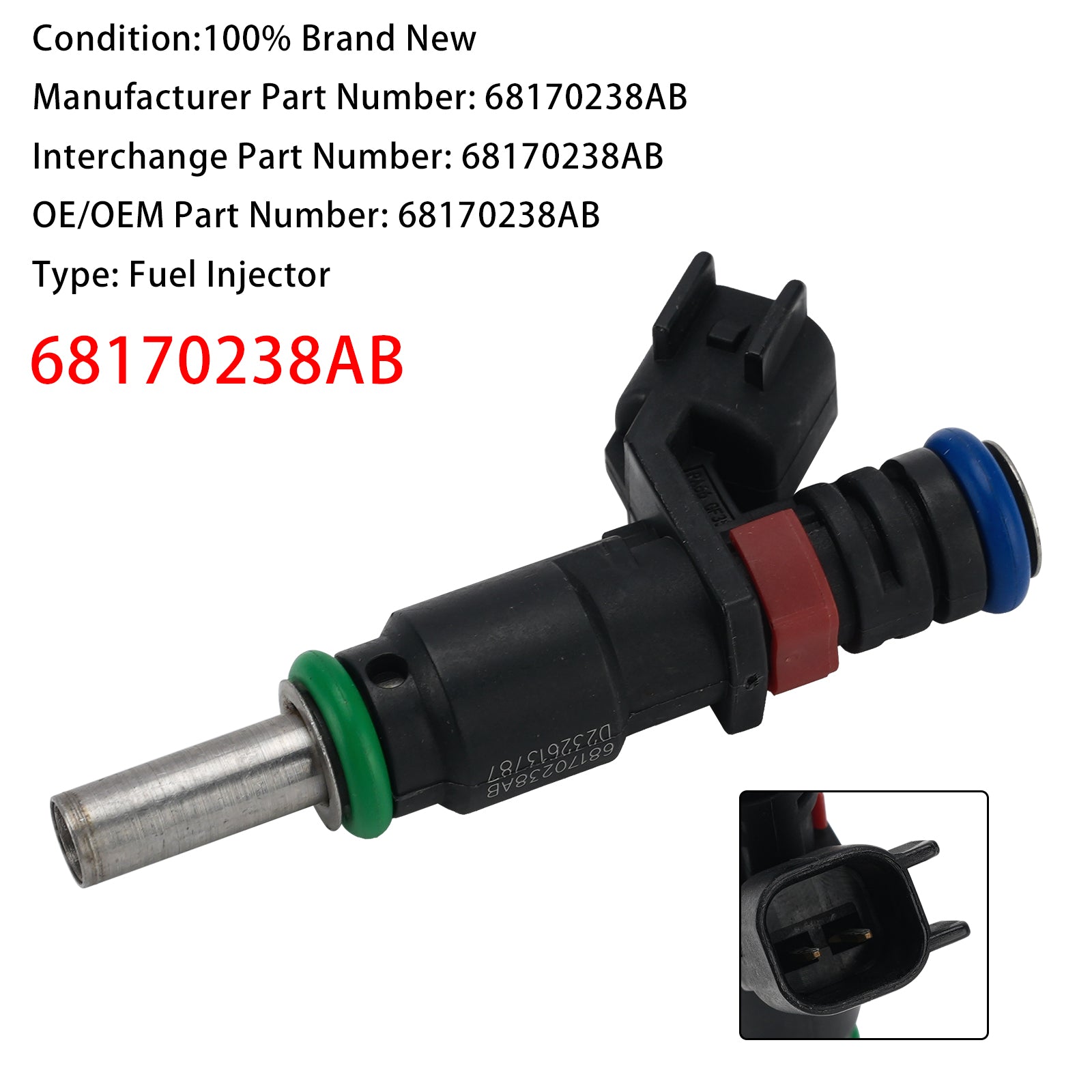 1X Injecteur Carburant Pour Dodge Challenger 15-20 Charger 2015-2020 68170238AB