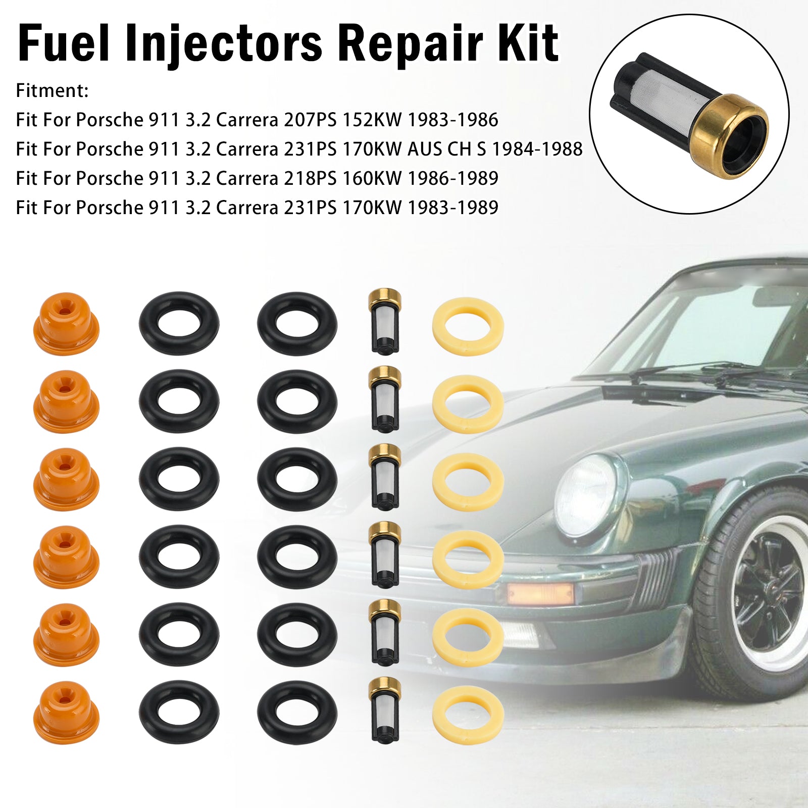 Injecteur Joint O-Ring 0280150158 For Porsche 911 3.2 Carrera 1983-1986