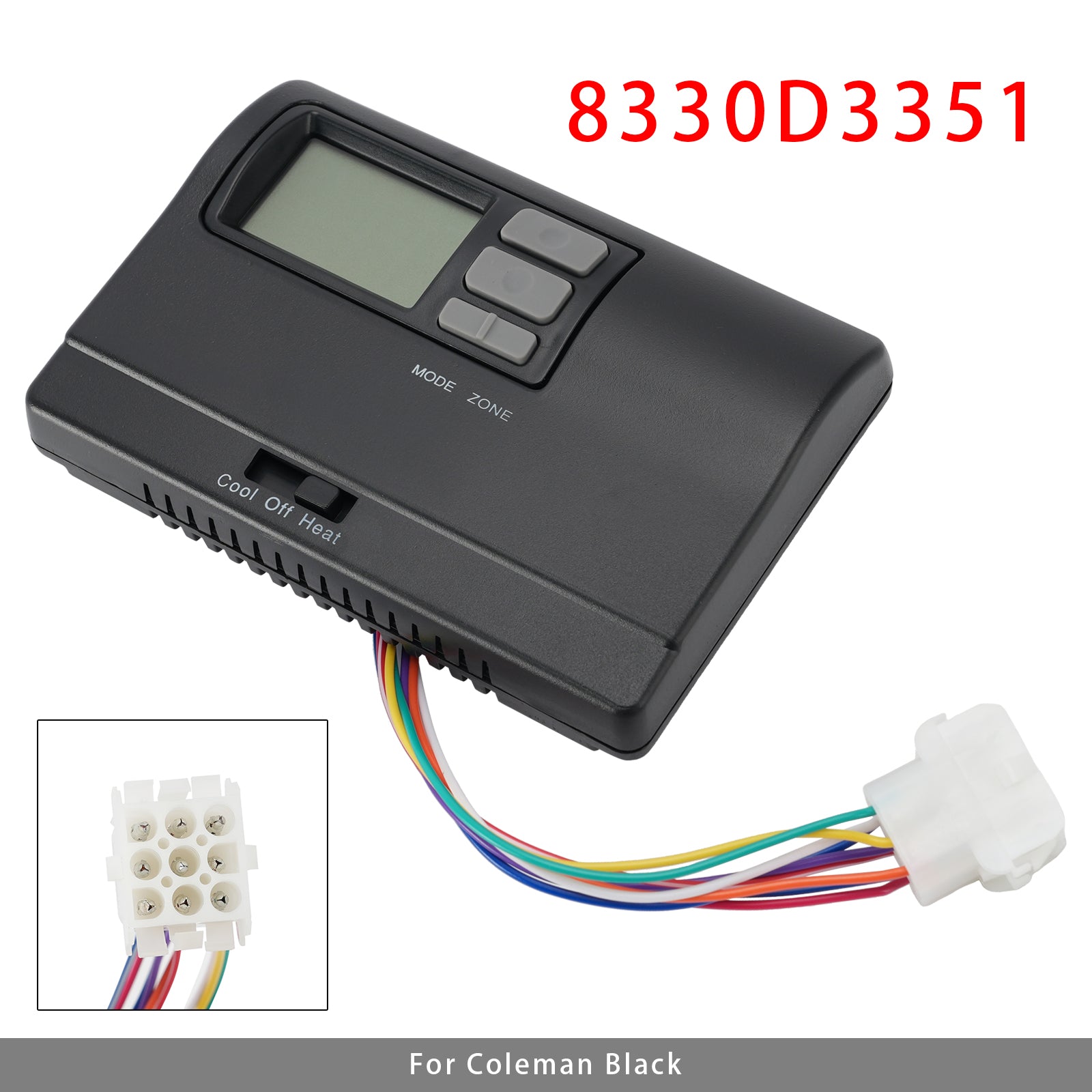 8330D3351 Thermostat Numérique Camping Chaud/Froid Mural Noir Pour Coleman