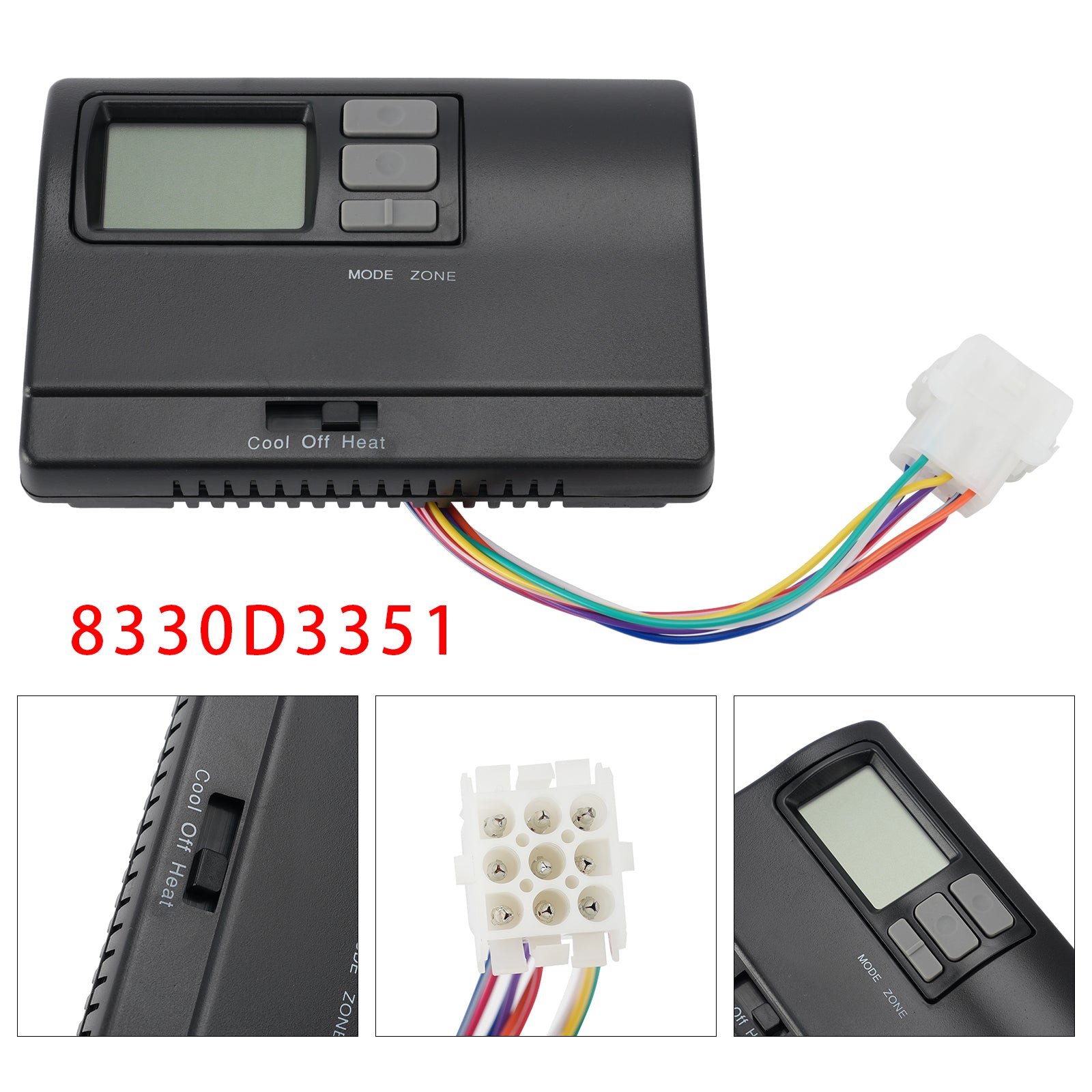 8330D3351 Thermostat Numérique Camping Chaud/Froid Mural Noir Pour Coleman