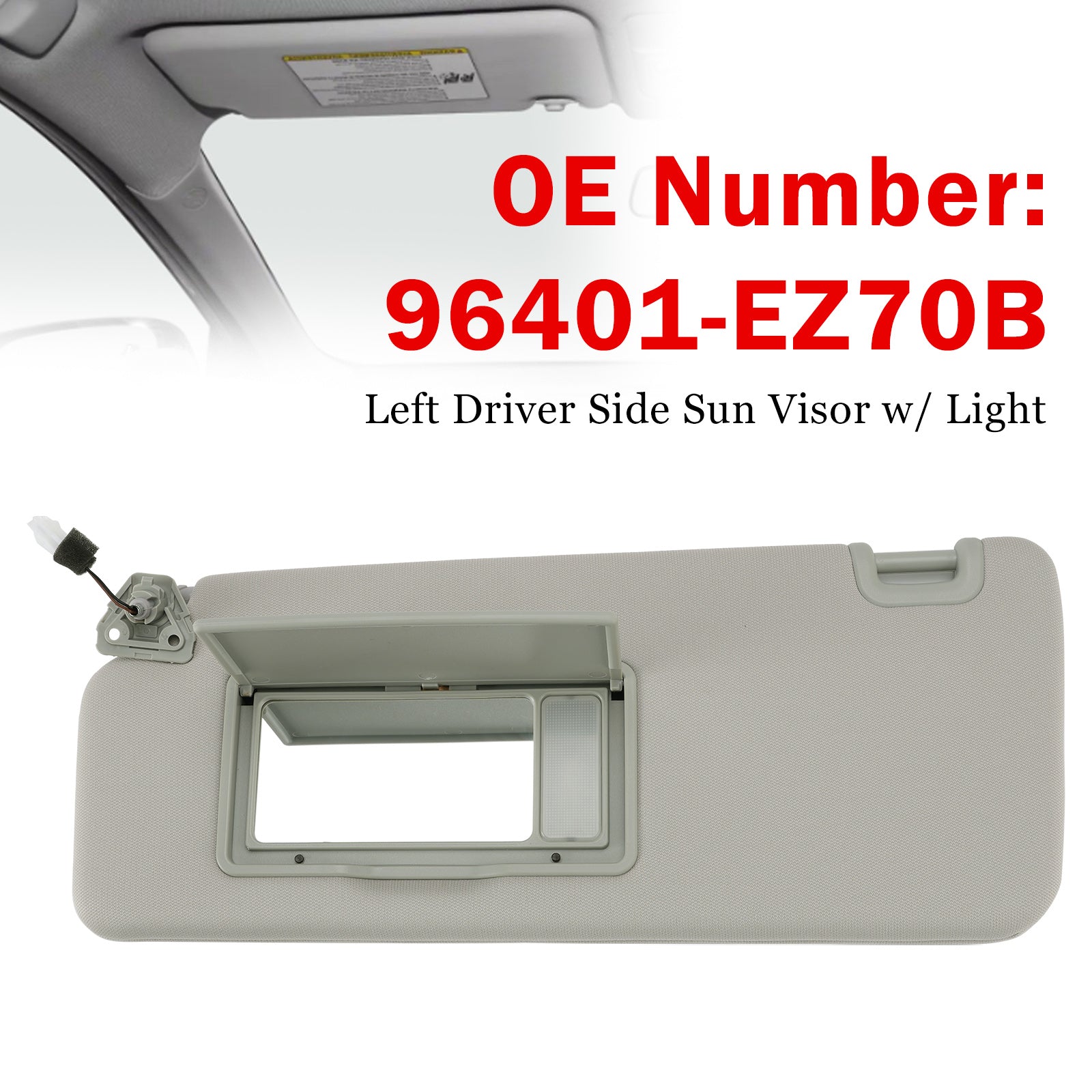 Pare-soleil conducteur avec éclairage 96401-EZ70B pour Nissan Titan 2004-2024