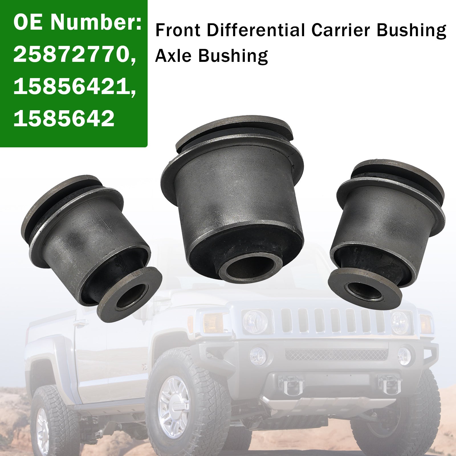 3Pcs Support coussinet diff avant pour Hummer H3 H3T 2006-2010