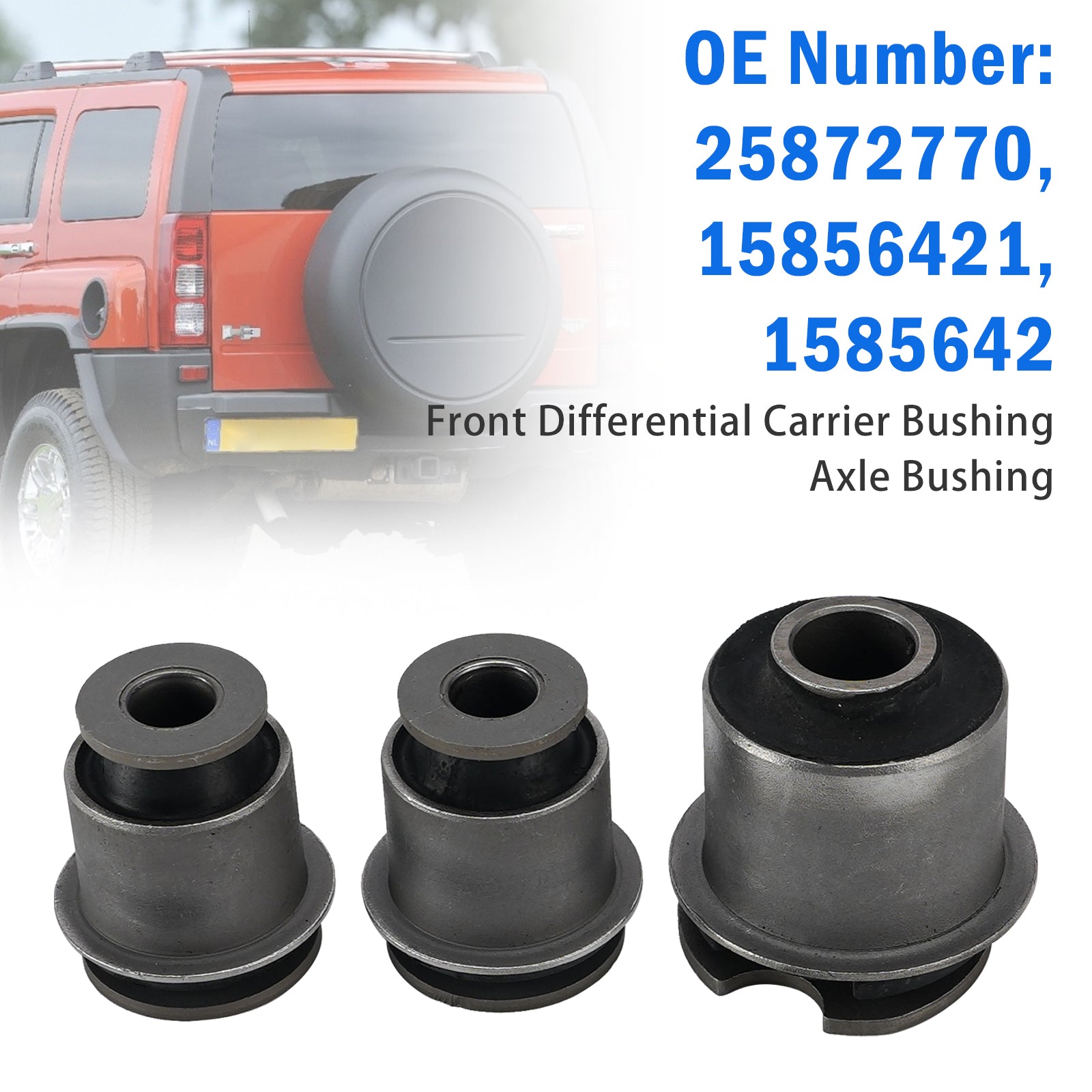 3Pcs Support coussinet diff avant pour Hummer H3 H3T 2006-2010